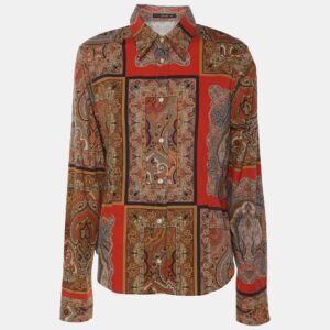 Etro Multicolor Printed Cotton Button Front Shirt M