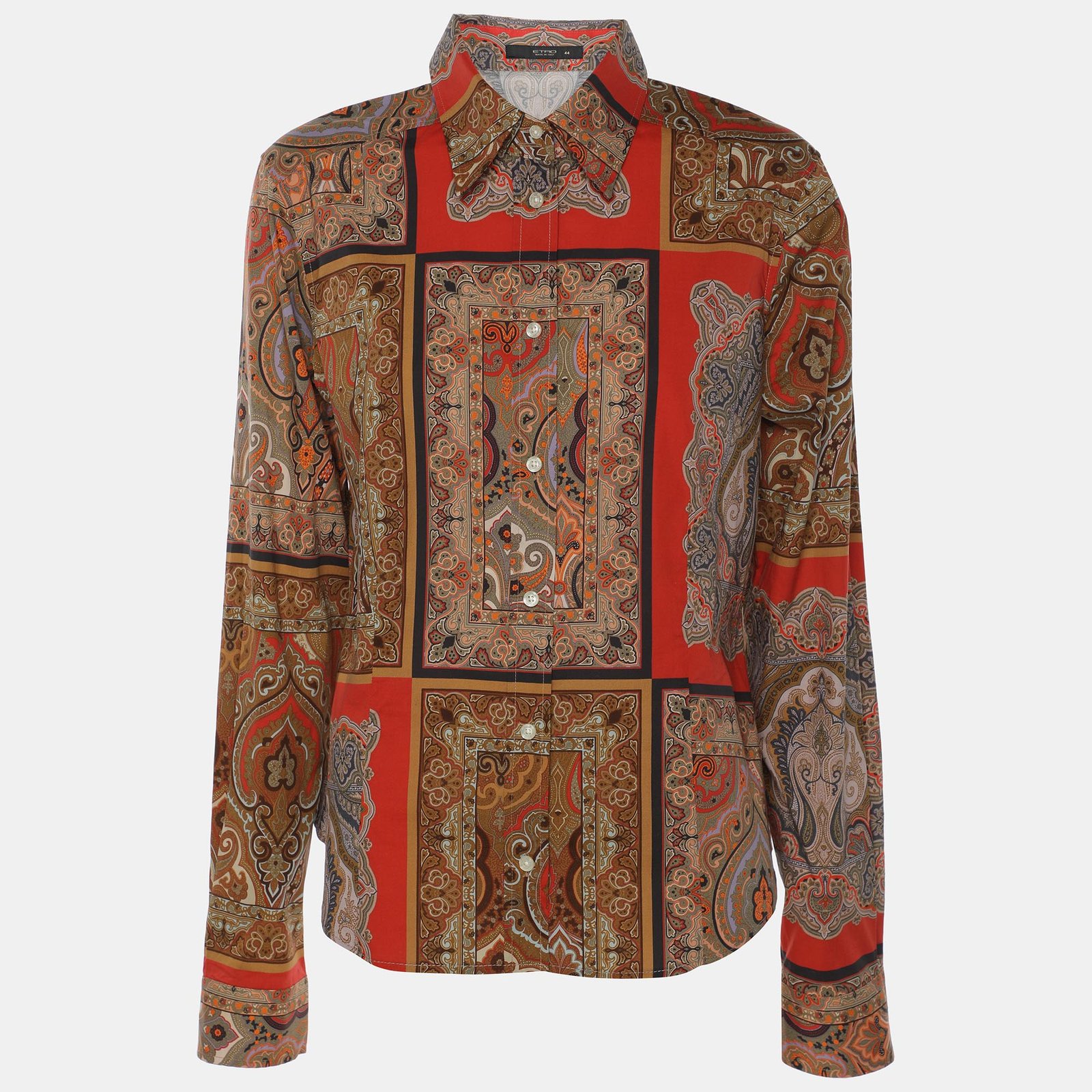 Etro Multicolor Printed Cotton Button Front Shirt M