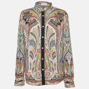 Etro Multicolor Print Cotton Blend Full Sleeve Shirt M