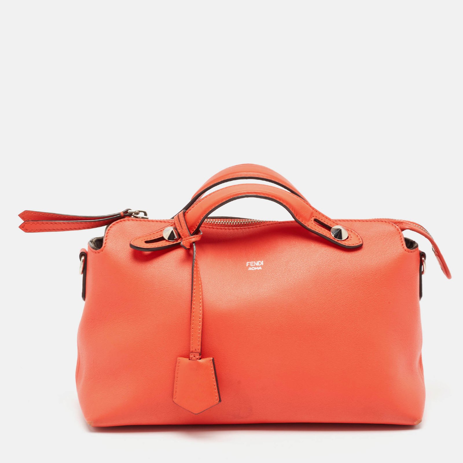Fendi Red Leather Small By The Way Boston Bag