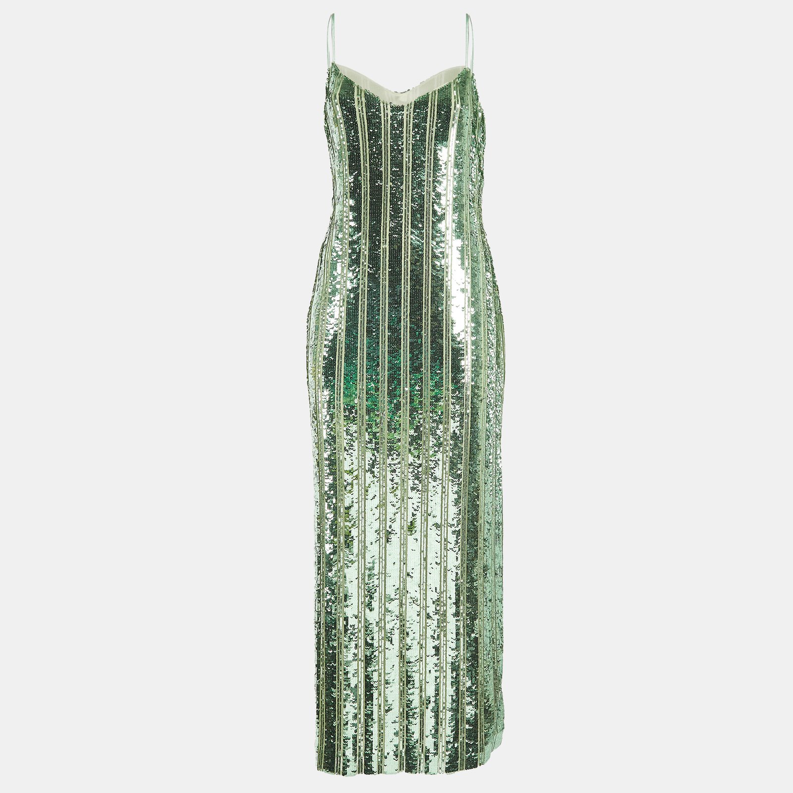 Galvan London Green Stargaze Sequin Maxi Dress L
