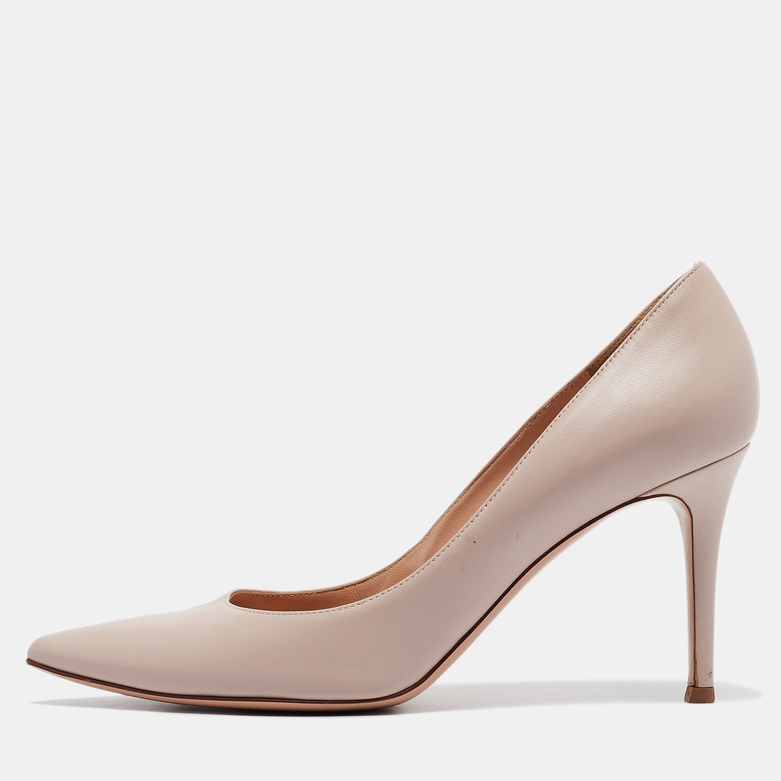 Gianvito Rossi Beige Leather Gianvito 105 Pumps Size 39.5
