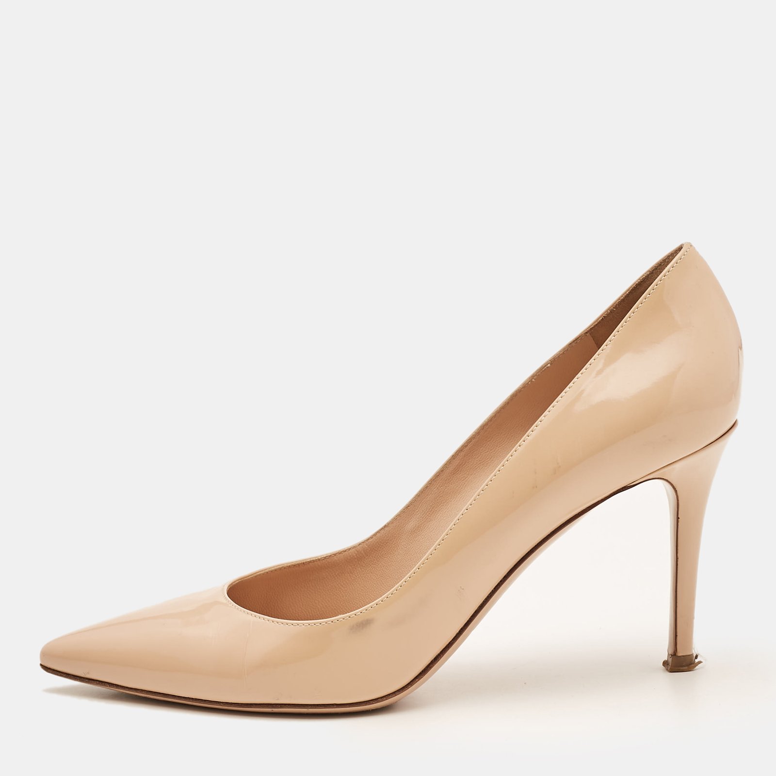 Gianvito Rossi Beige Patent Leather Gianvito  Pumps Size 38.5