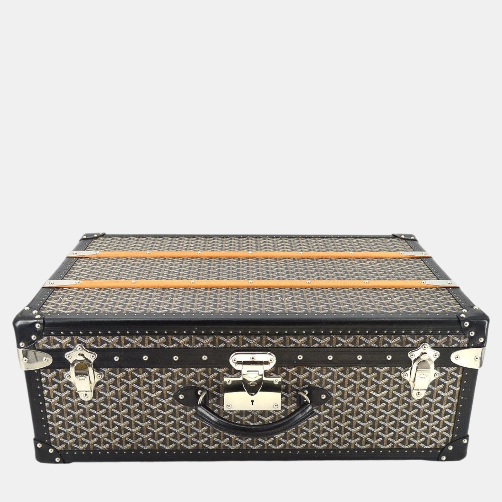 Goyard Black PVC Palace 70 Travel Trunk bag