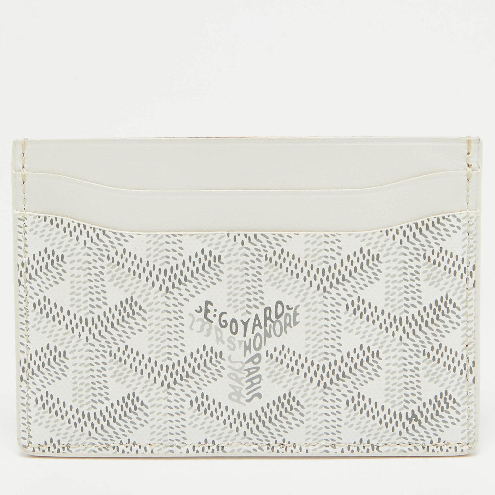 Goyard White Goyardine Coated Canvas and Leather Saint Sulpice Card Holder