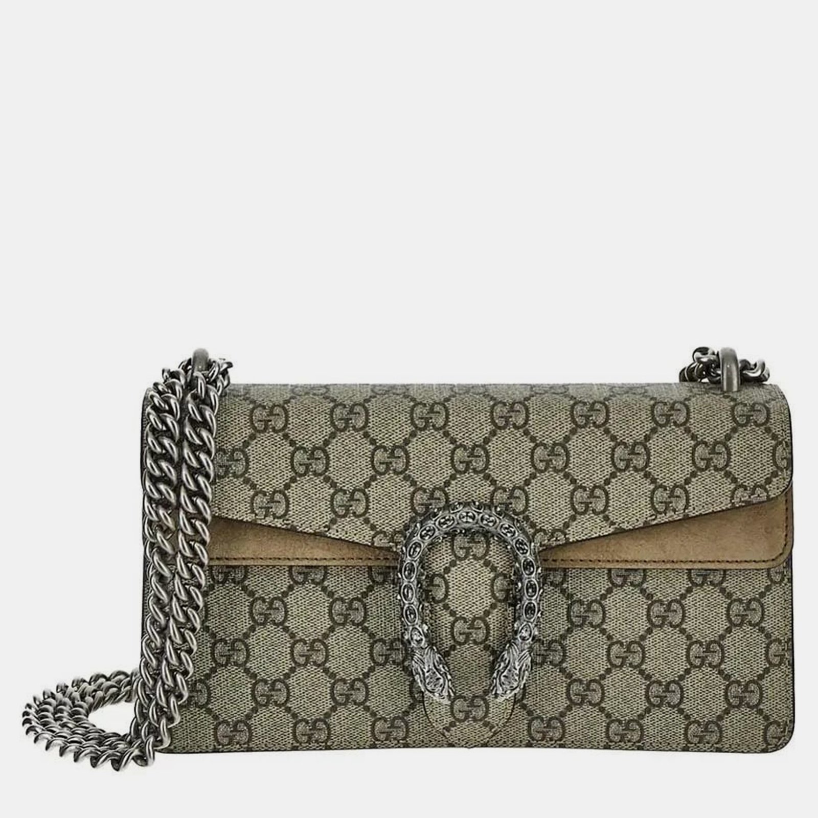 Gucci Beige Canvas and Suede Dionysus GG Small Shoulder Bag
