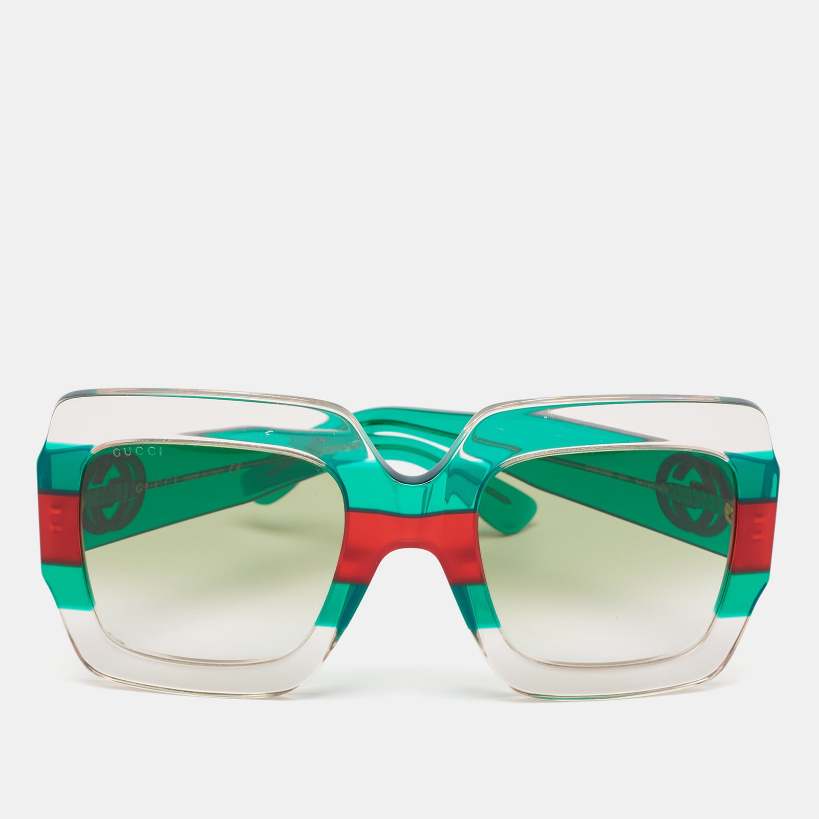 Gucci Green/Red Gradient GG0178S Oversized Sunglasses