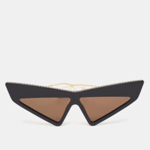Gucci Black GG0430S Crystals Embellished Geometric Sunglasses