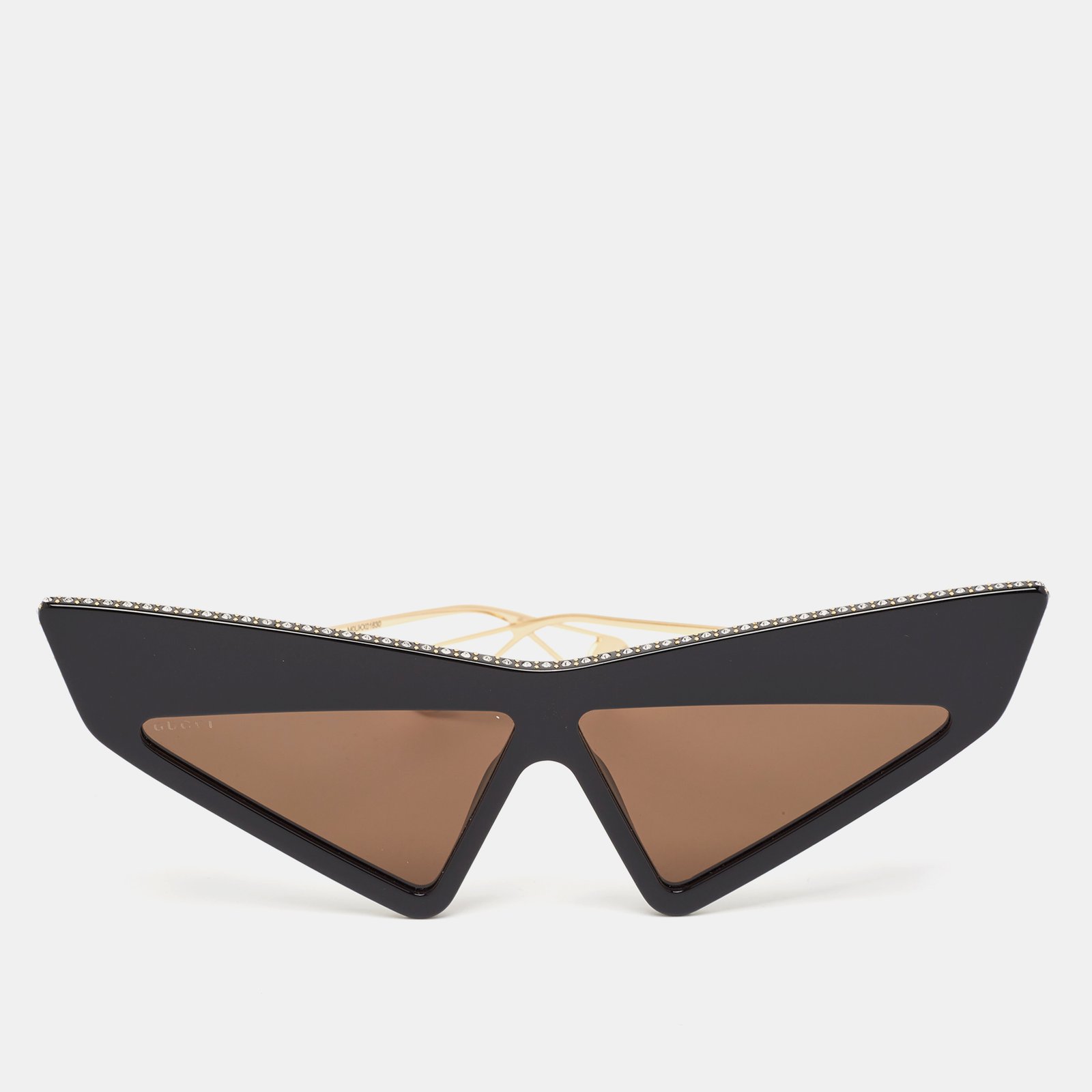 Gucci Black GG0430S Crystals Embellished Geometric Sunglasses