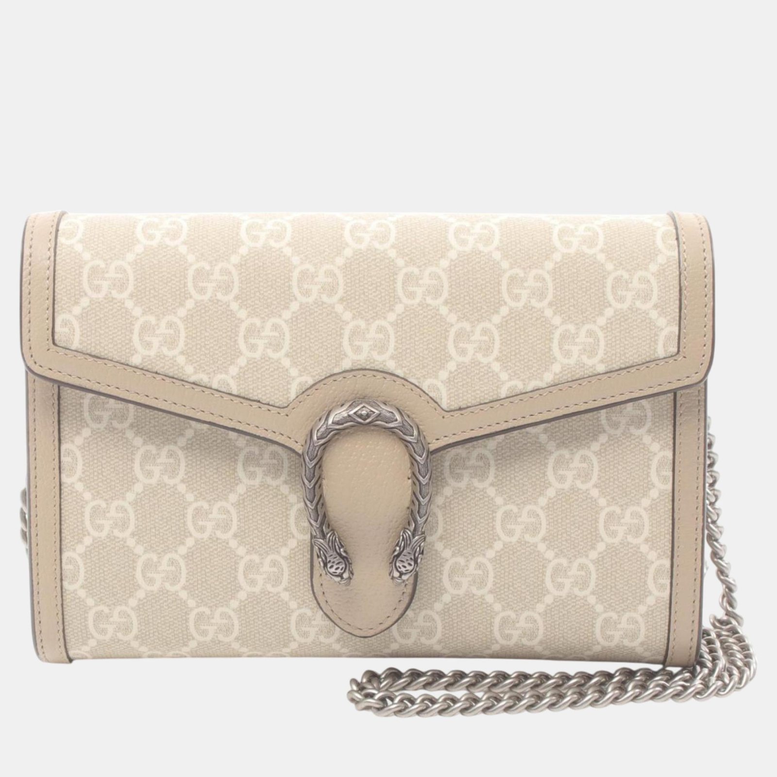 Gucci Beige Coated Canvas Leather Dionysus GG Supreme Shoulder Bag