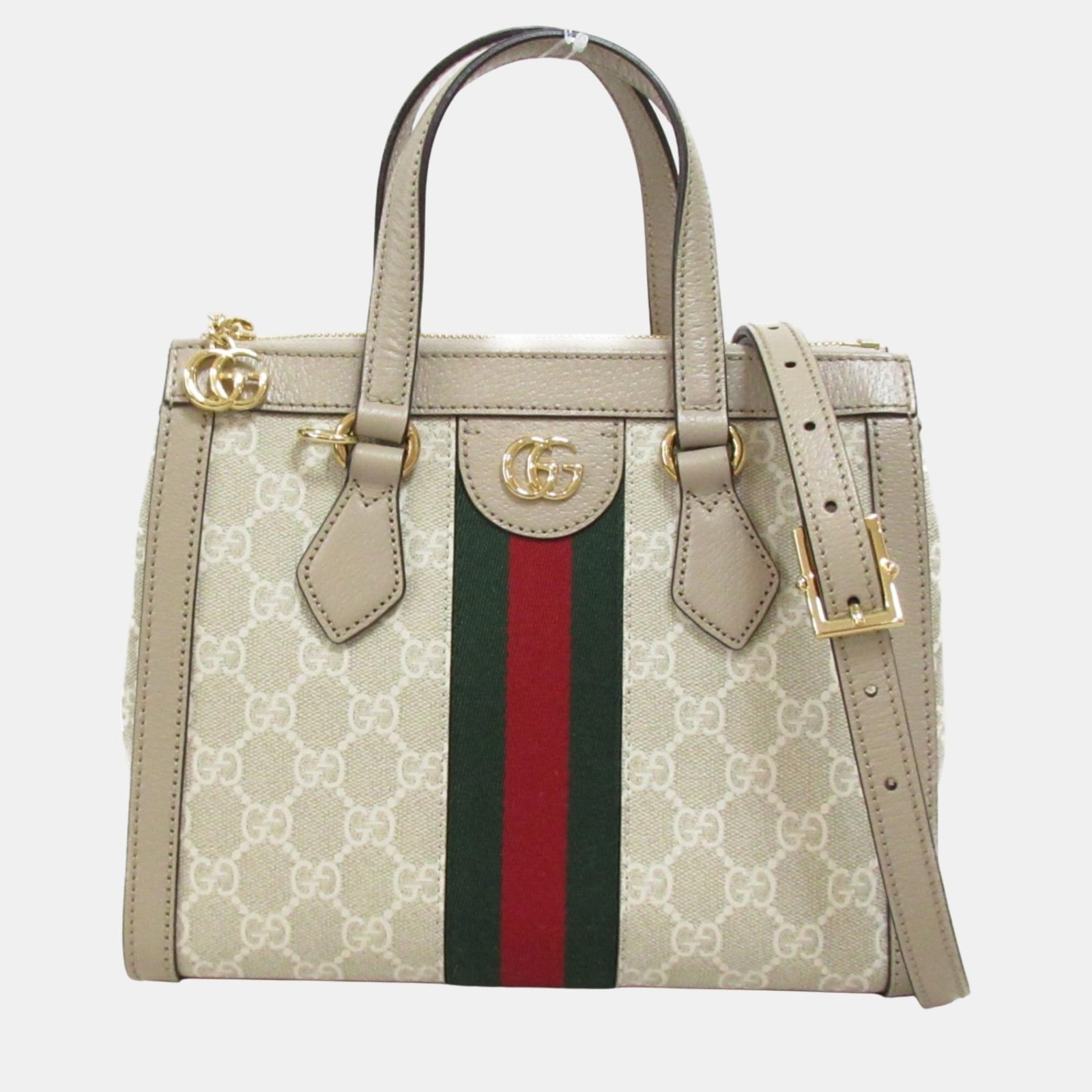 Gucci Beige PVC Coated Canvas Leather Ophidia Shoulder Bag