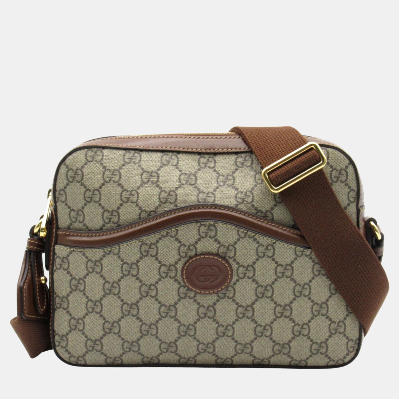 Gucci Black PVC coated canvas GG Supreme Shoulder Bag