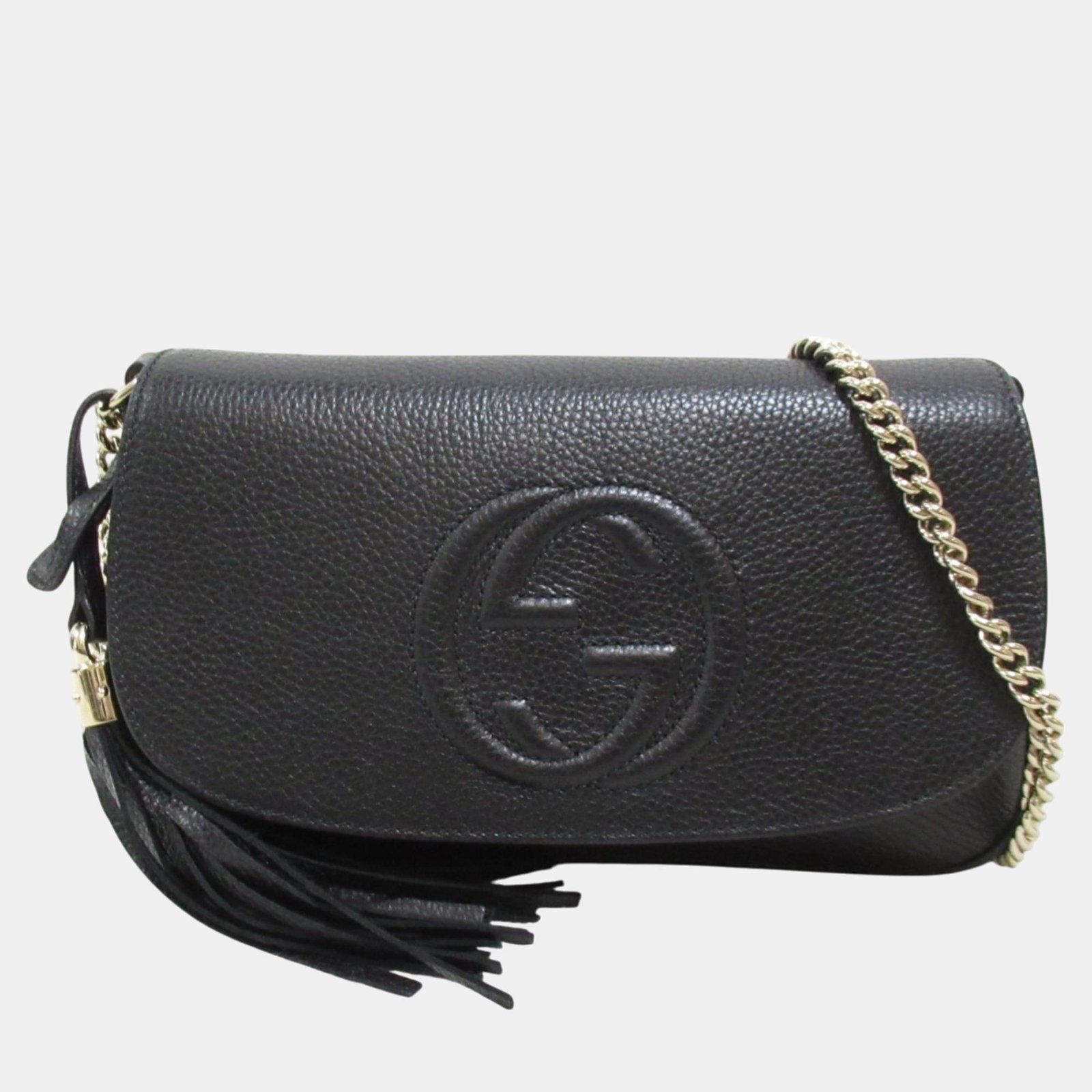 Gucci Black leather Chain Shoulder Bag