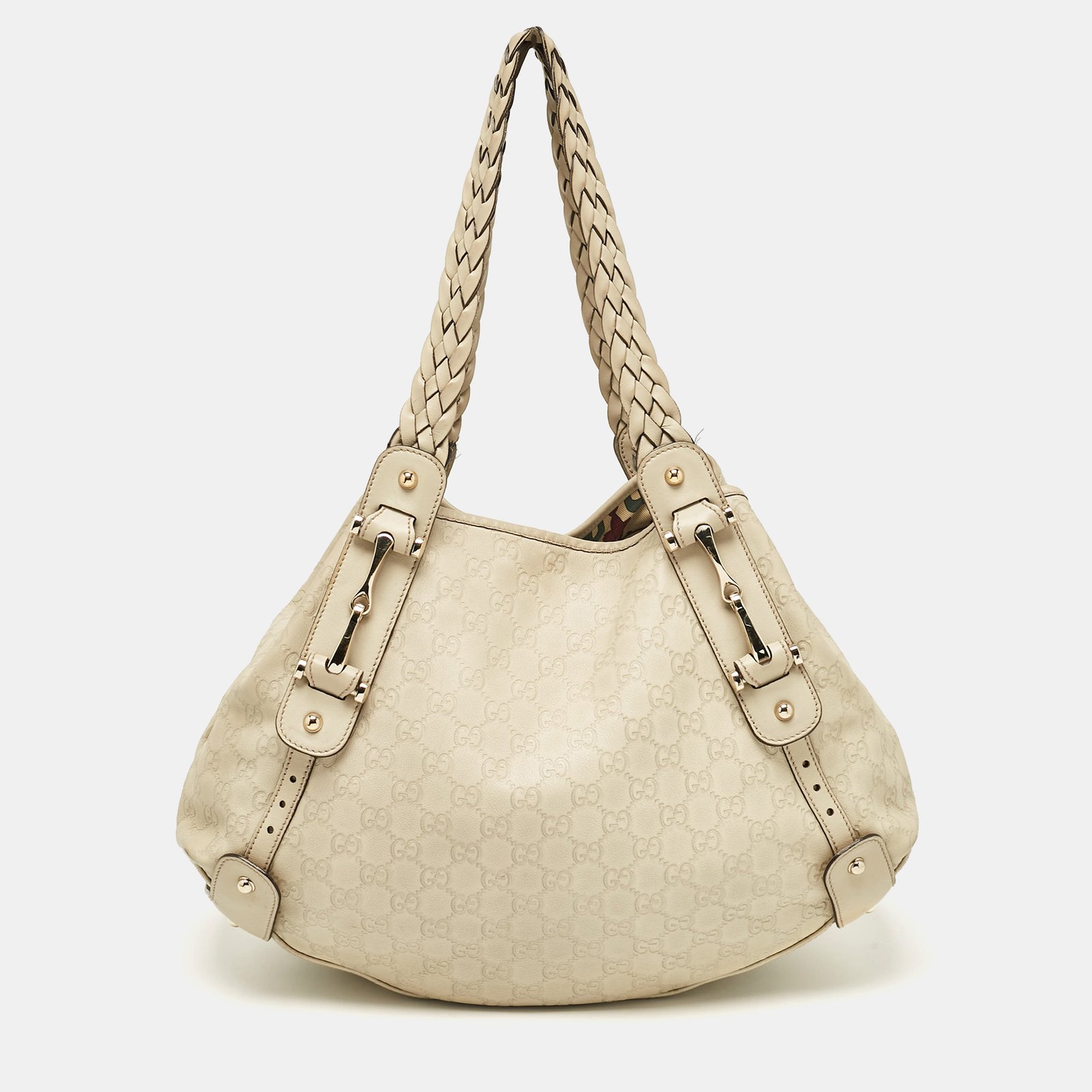 Gucci Cream Guccissima Leather Pelham Tote