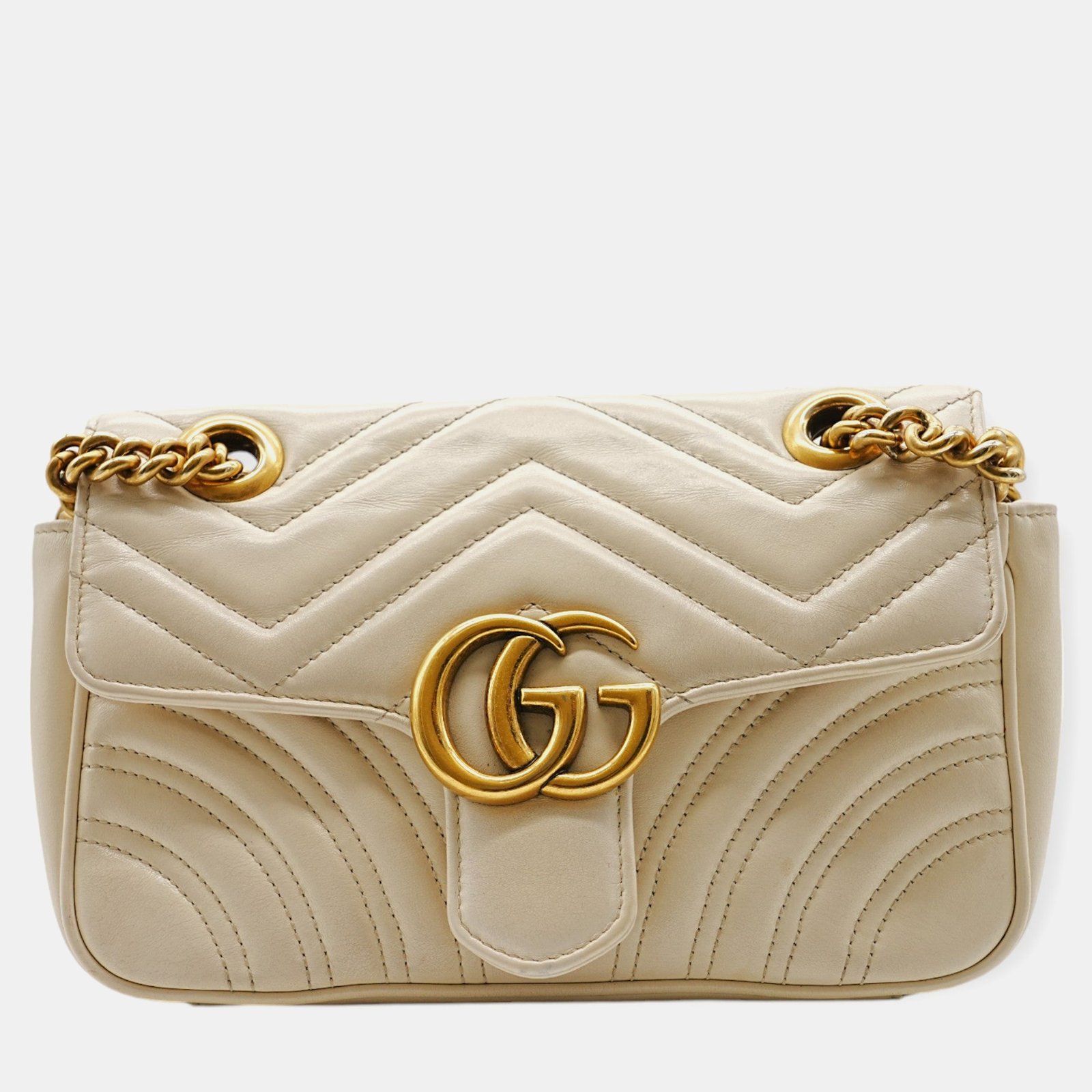 Gucci Marmont White Small Shoulder Bag