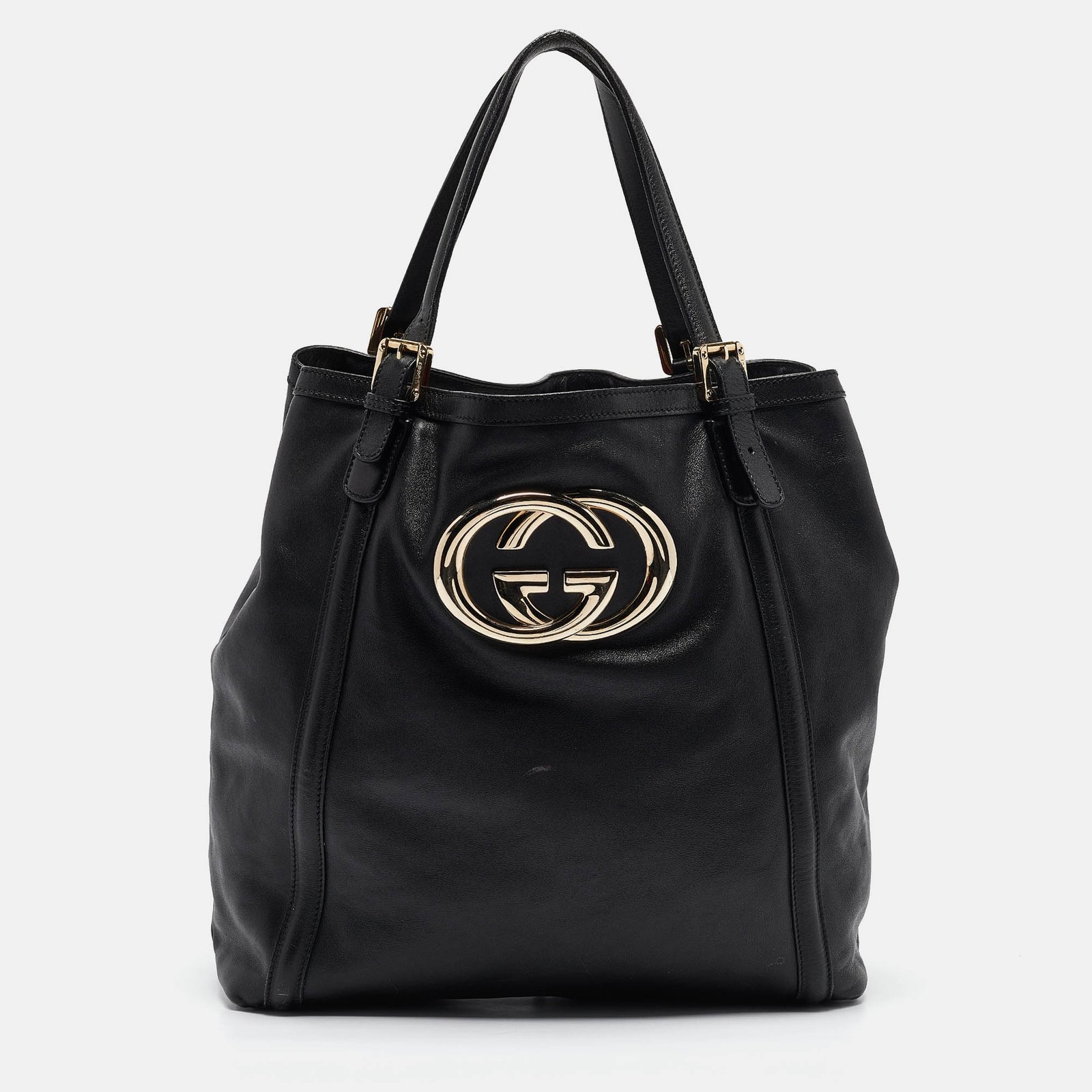 Gucci Black Leather Large Britt Tote