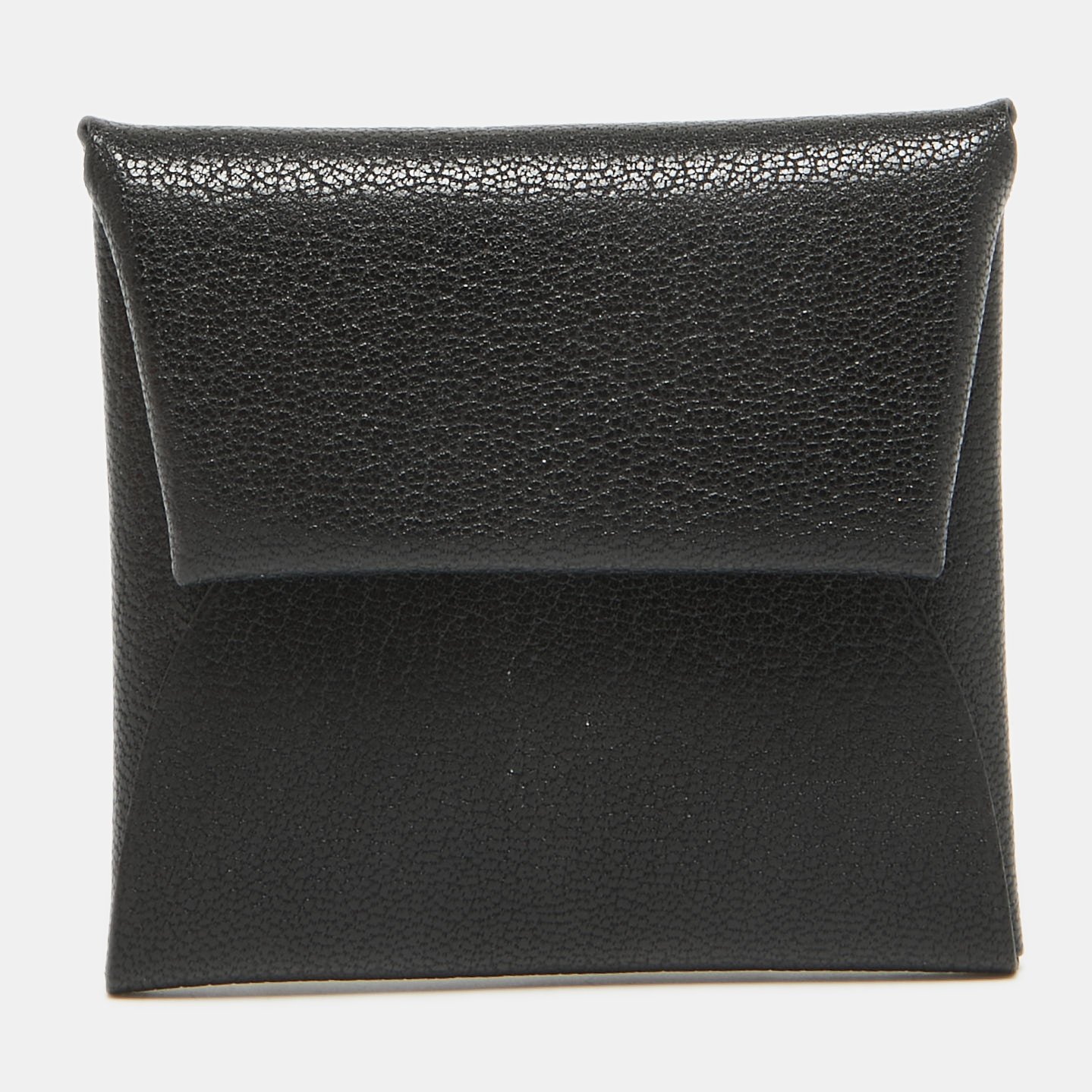 Hermes Noir Chevre Leather Bastia Change Purse