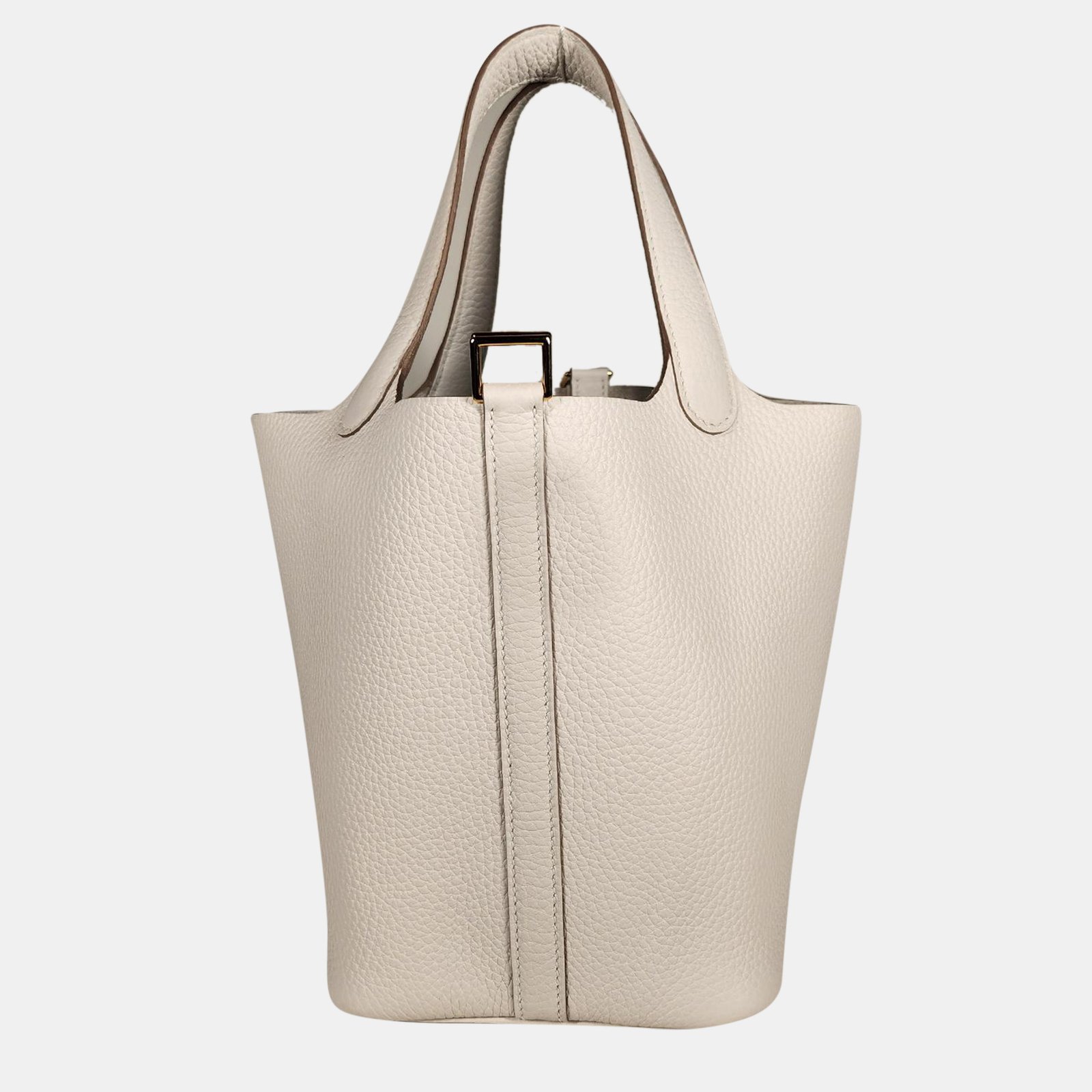 Hermes Taurillon Clamence Gris Pale Picotin Lock 18 bag GHW