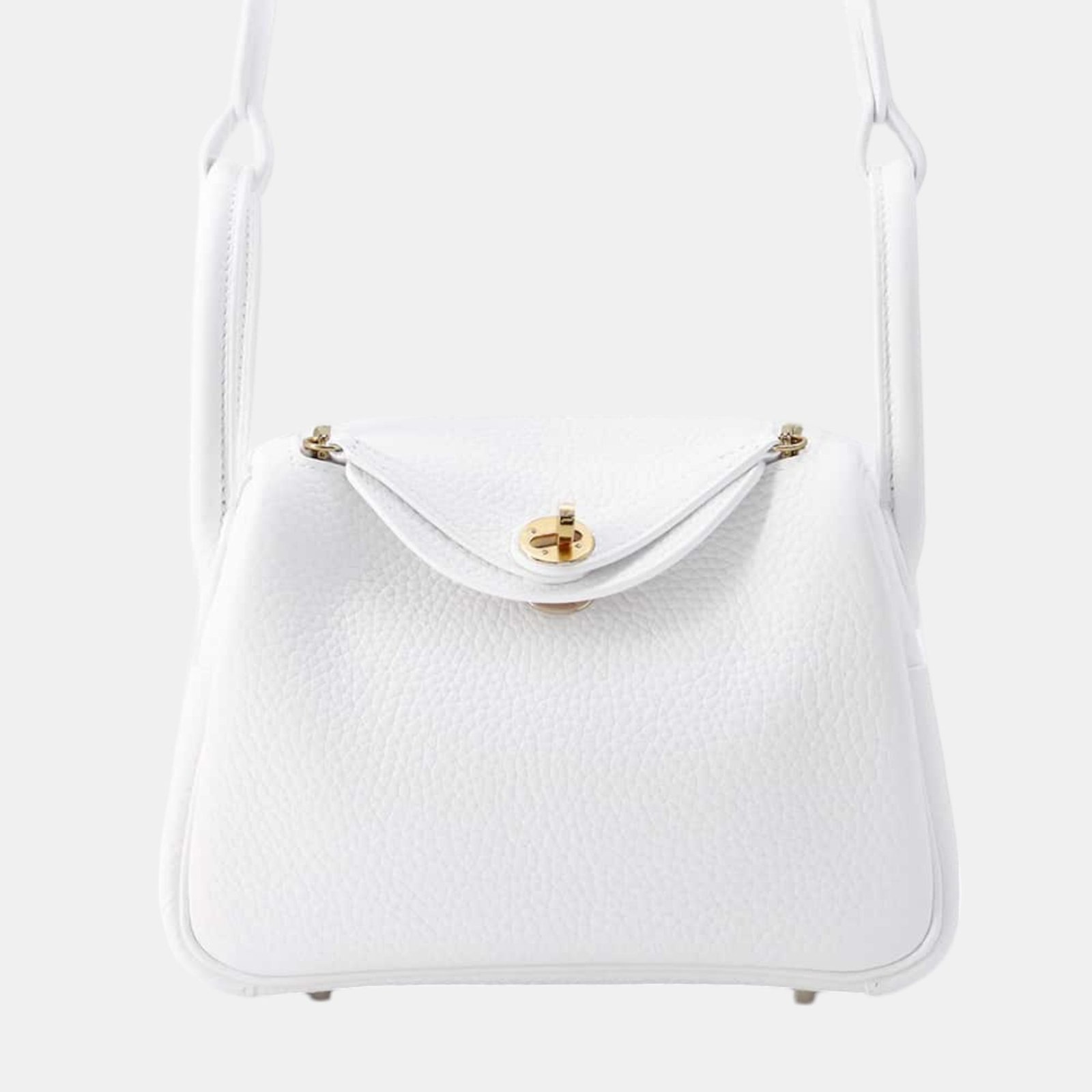Hermes Lindy New White Taurillon Clemence Size Mini
