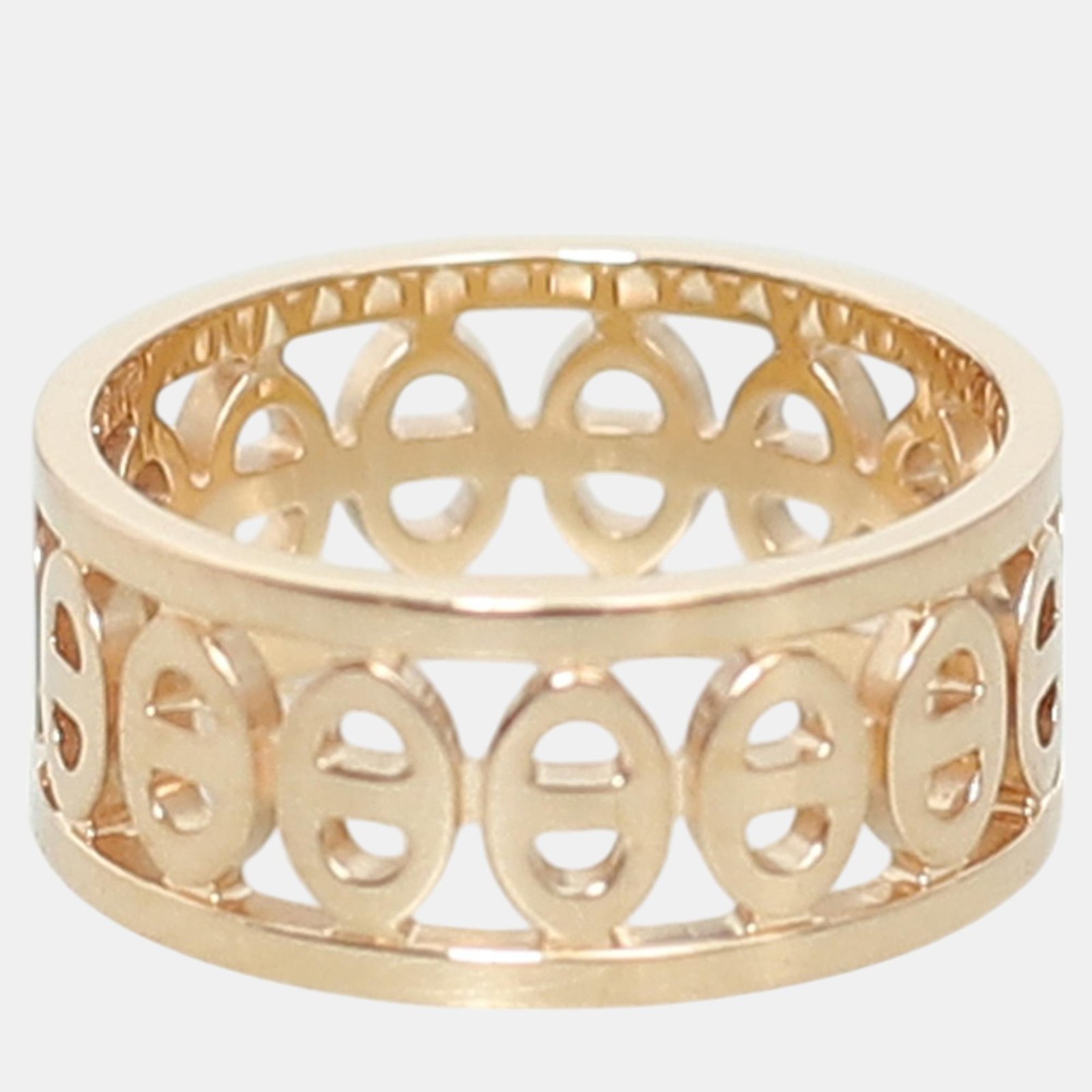Hermes 18k Rose Gold Chaine d'ancre Divine Ring EU 51