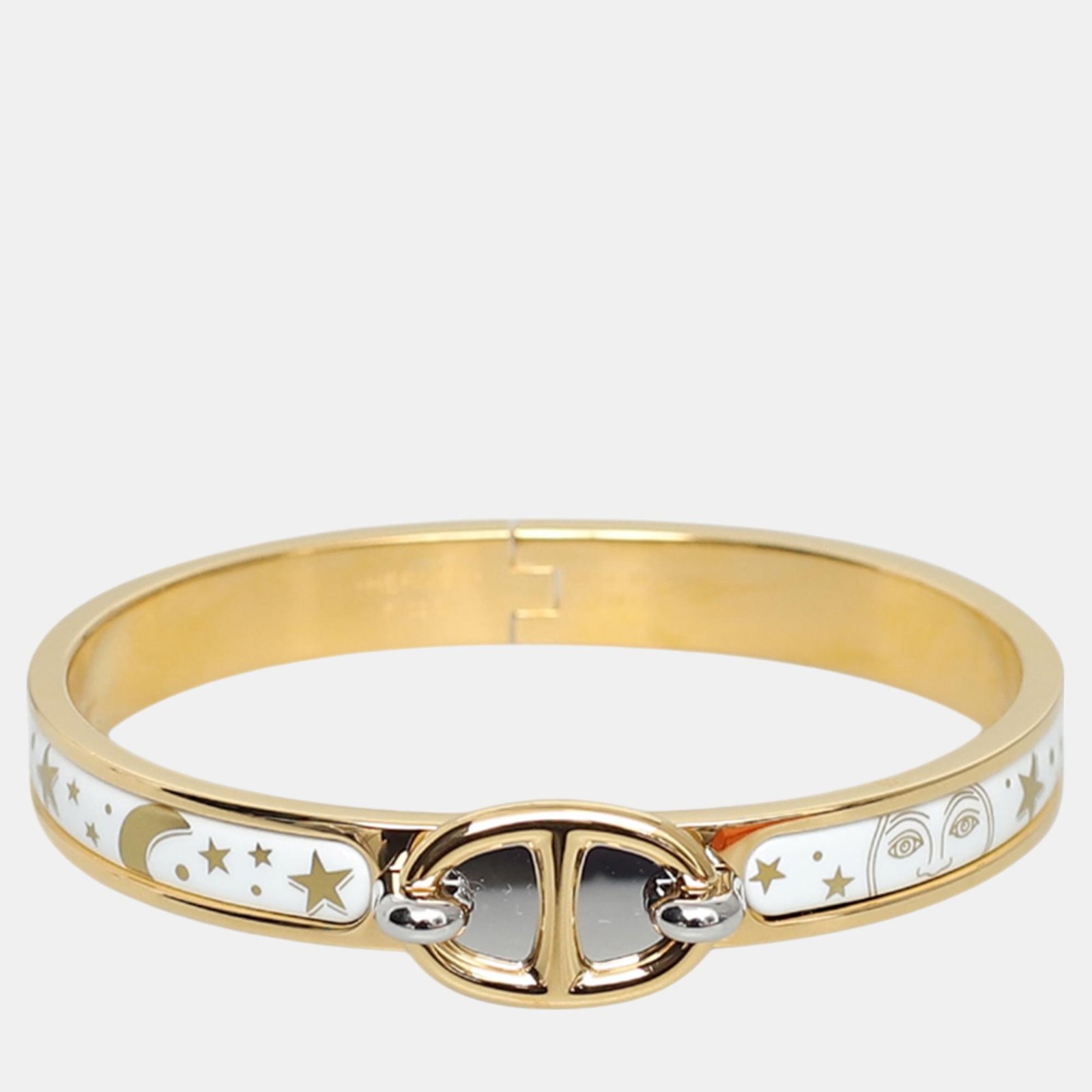 Hermes Gold Metal Mini Clic Chaine D'Ancre Gloria Soli Bracelet