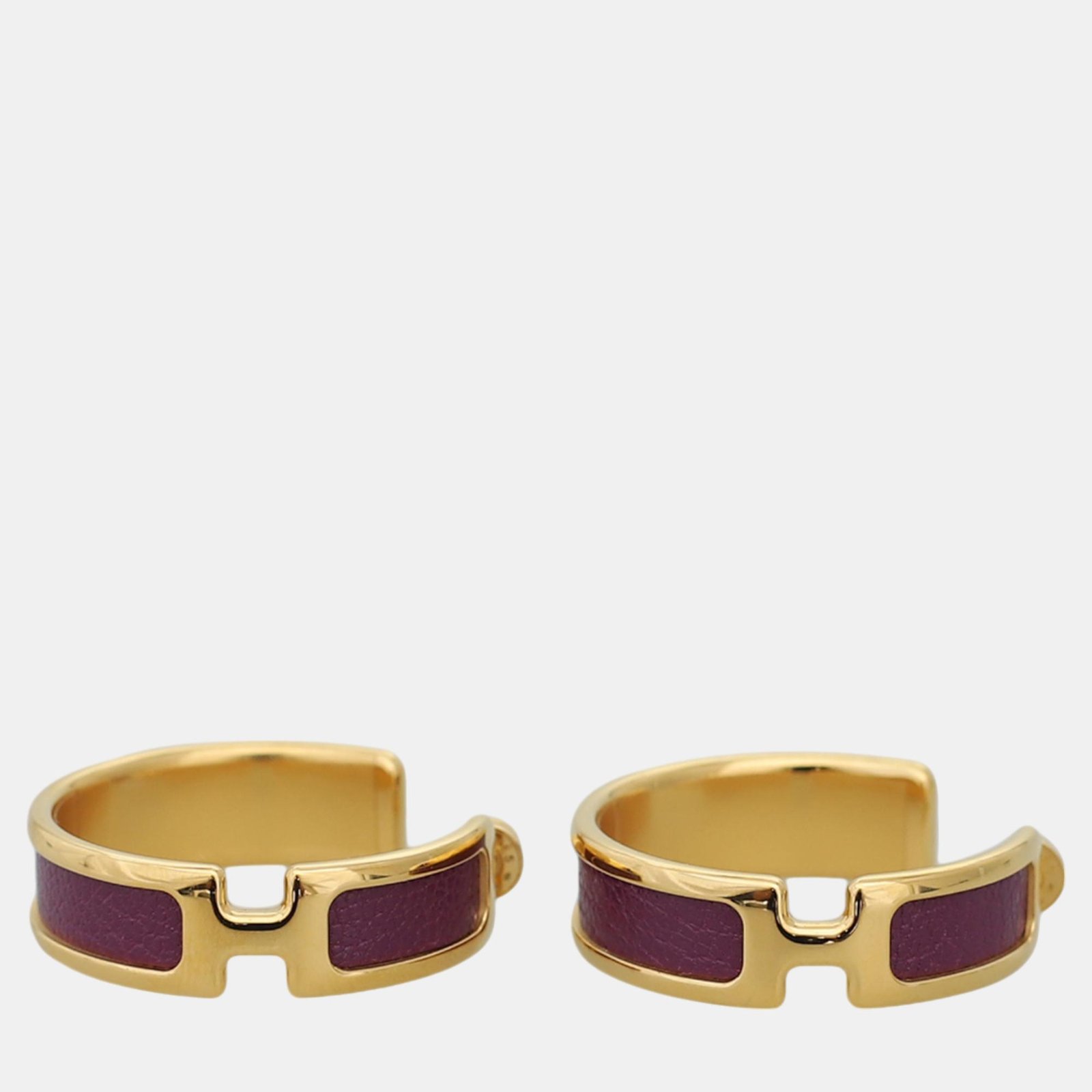 Hermes Gold Metal Olympe Earrings