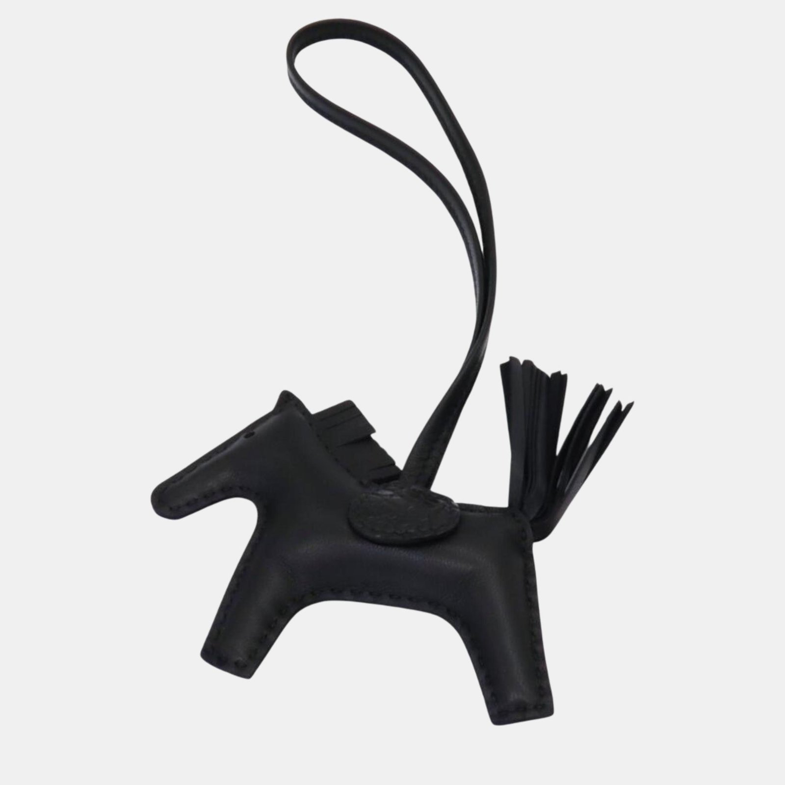 Hermes Rodeo PM Leather Charm Black Leather