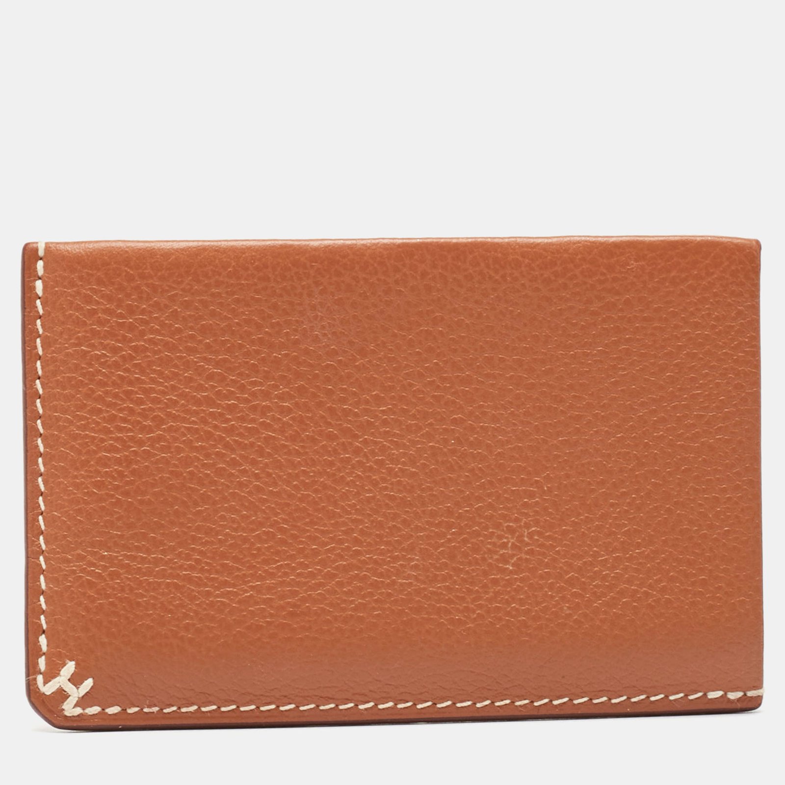 Hermes Gold Evercolor Leather H Sellier Card Holder