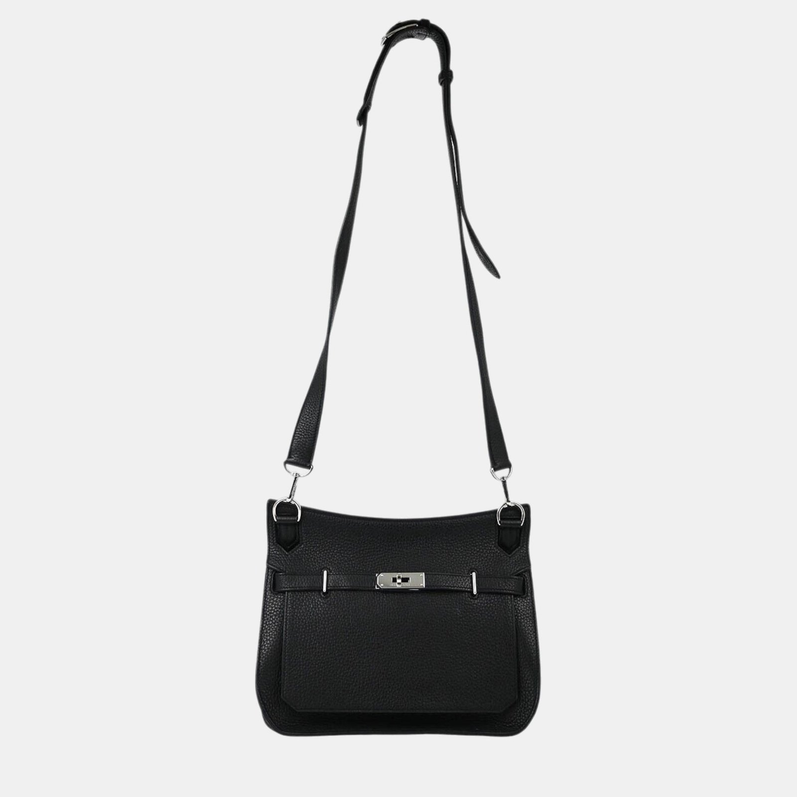 Hermes Black Taurillon Clemence Jypsiere 28 Shoulder Bag