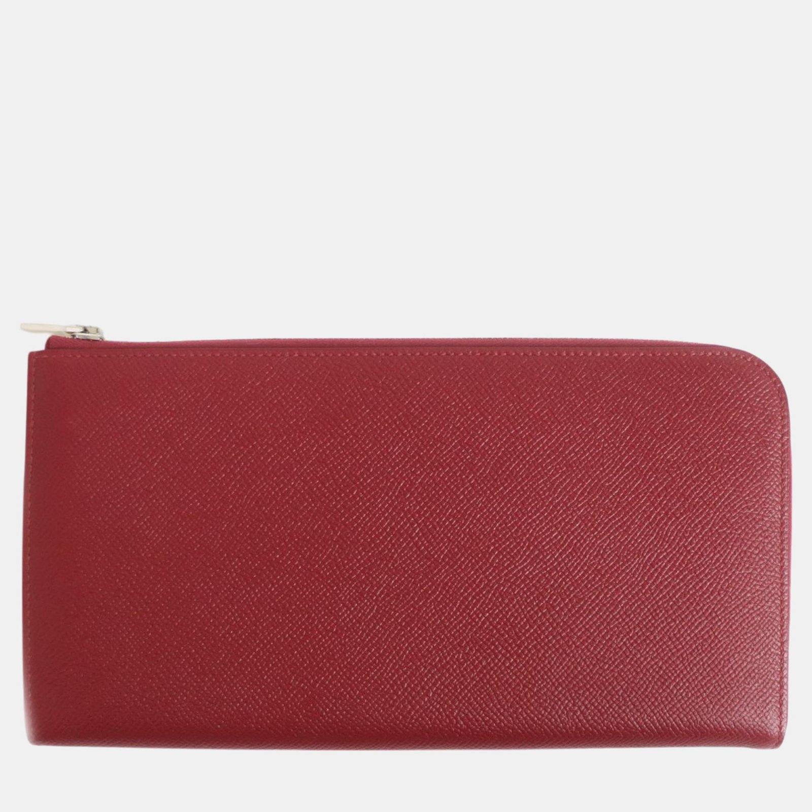 Hermes Remix Voyage Veau Epsom H Logo Wallet Red Leather