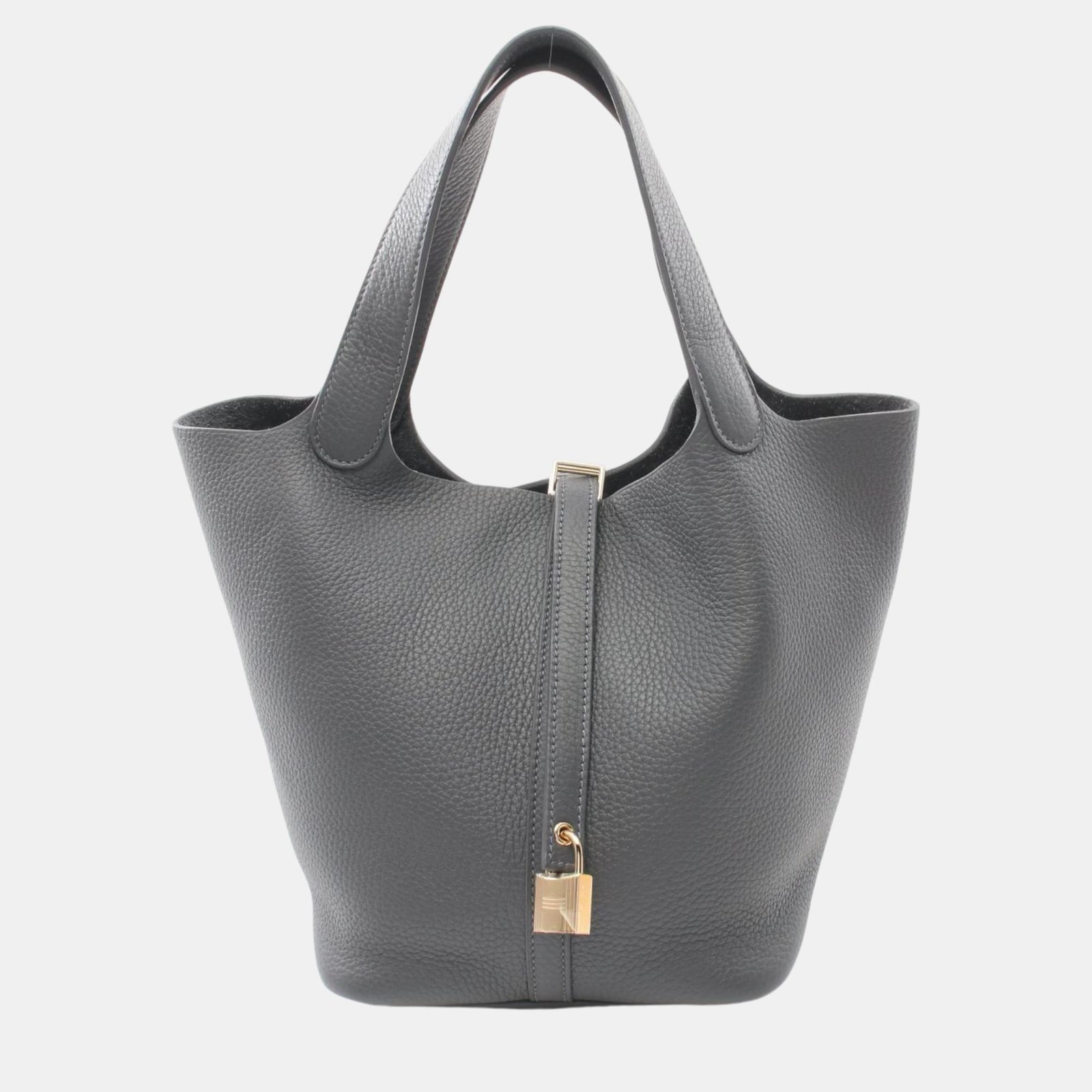 Hermes Picotin Lock MM Gris Misty Handbag Grey Leather