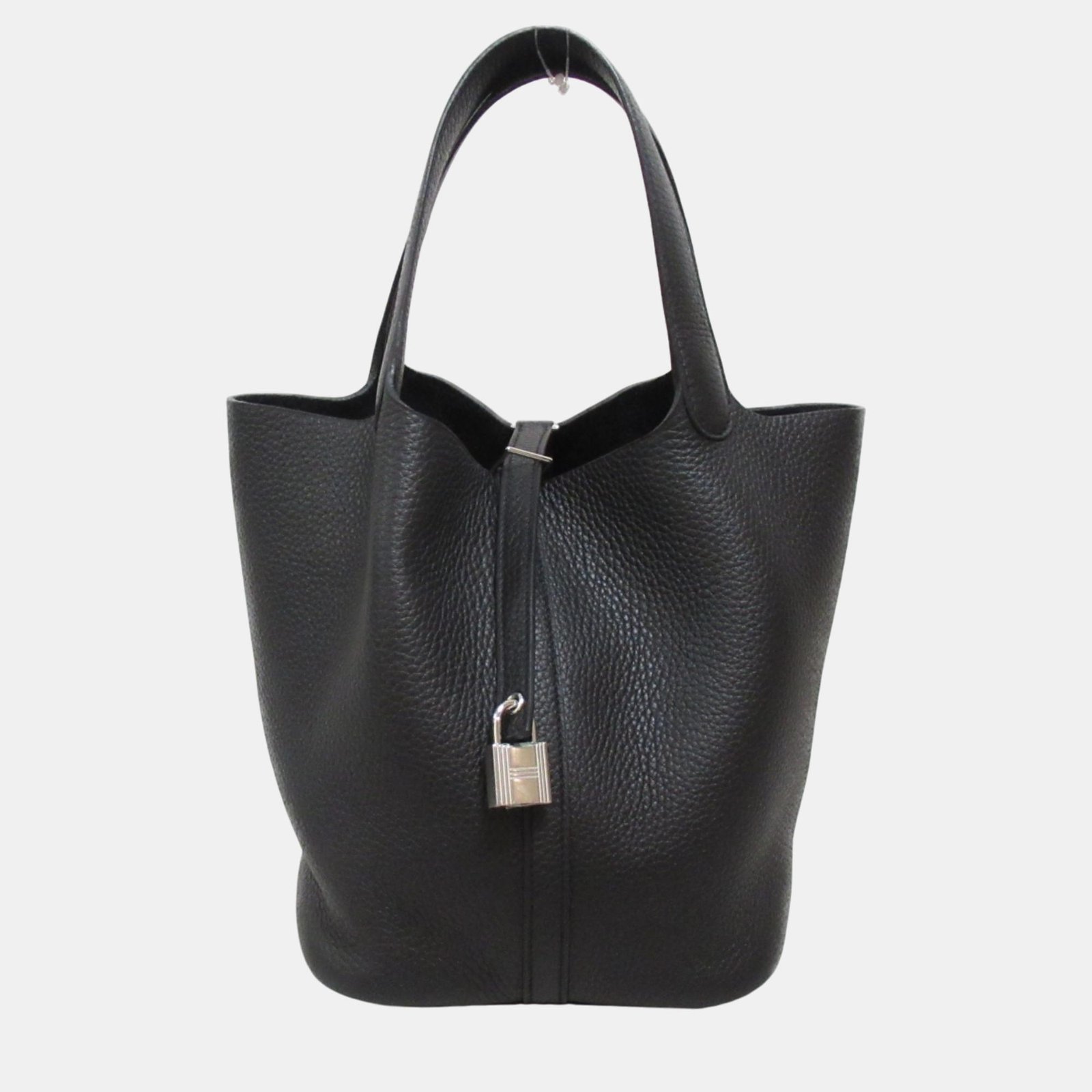 Hermes Picotin Lock MM Black Leather Tote Black Leather
