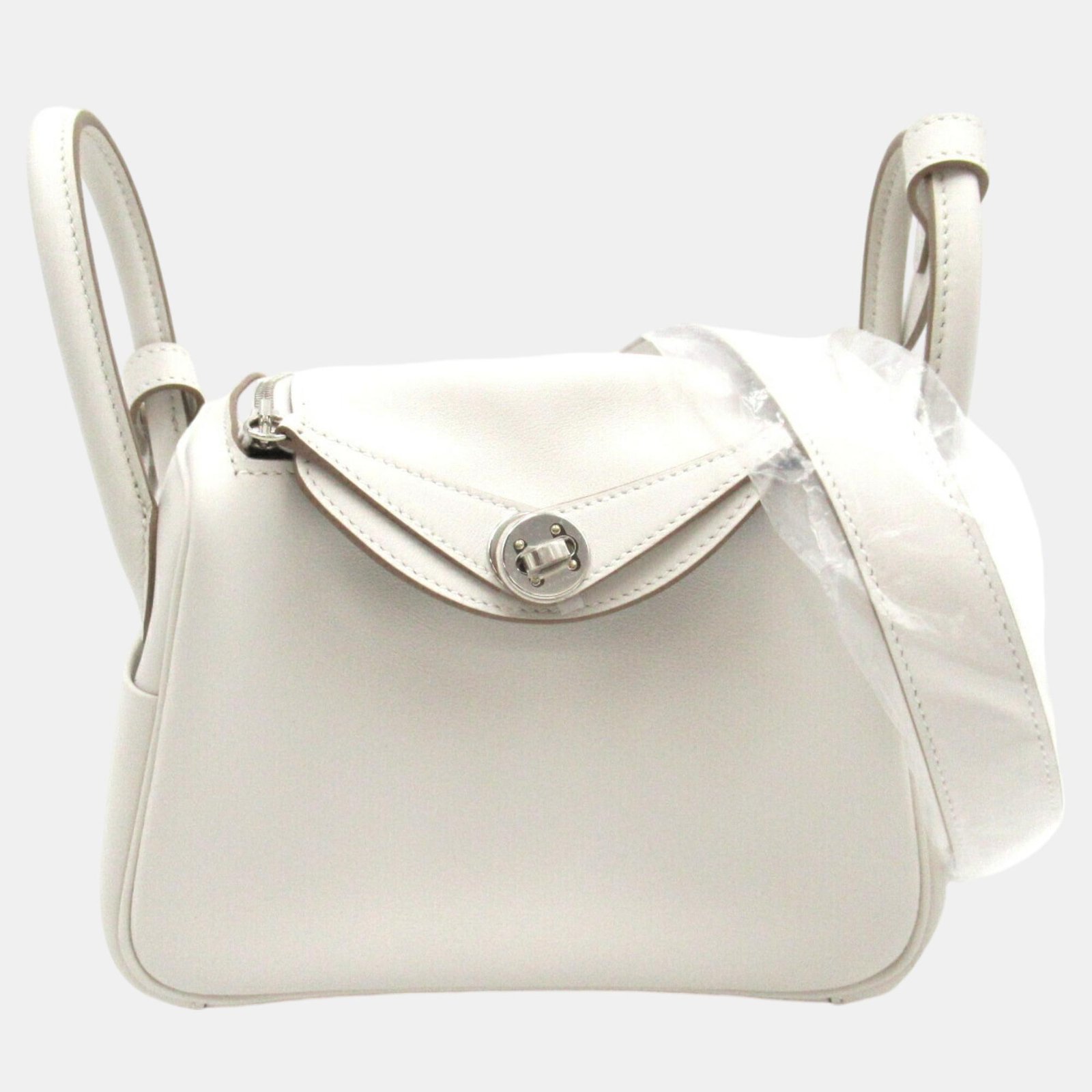 Hermes Lindy Mini Verso 2way Shoulder Bag Leather White Leather