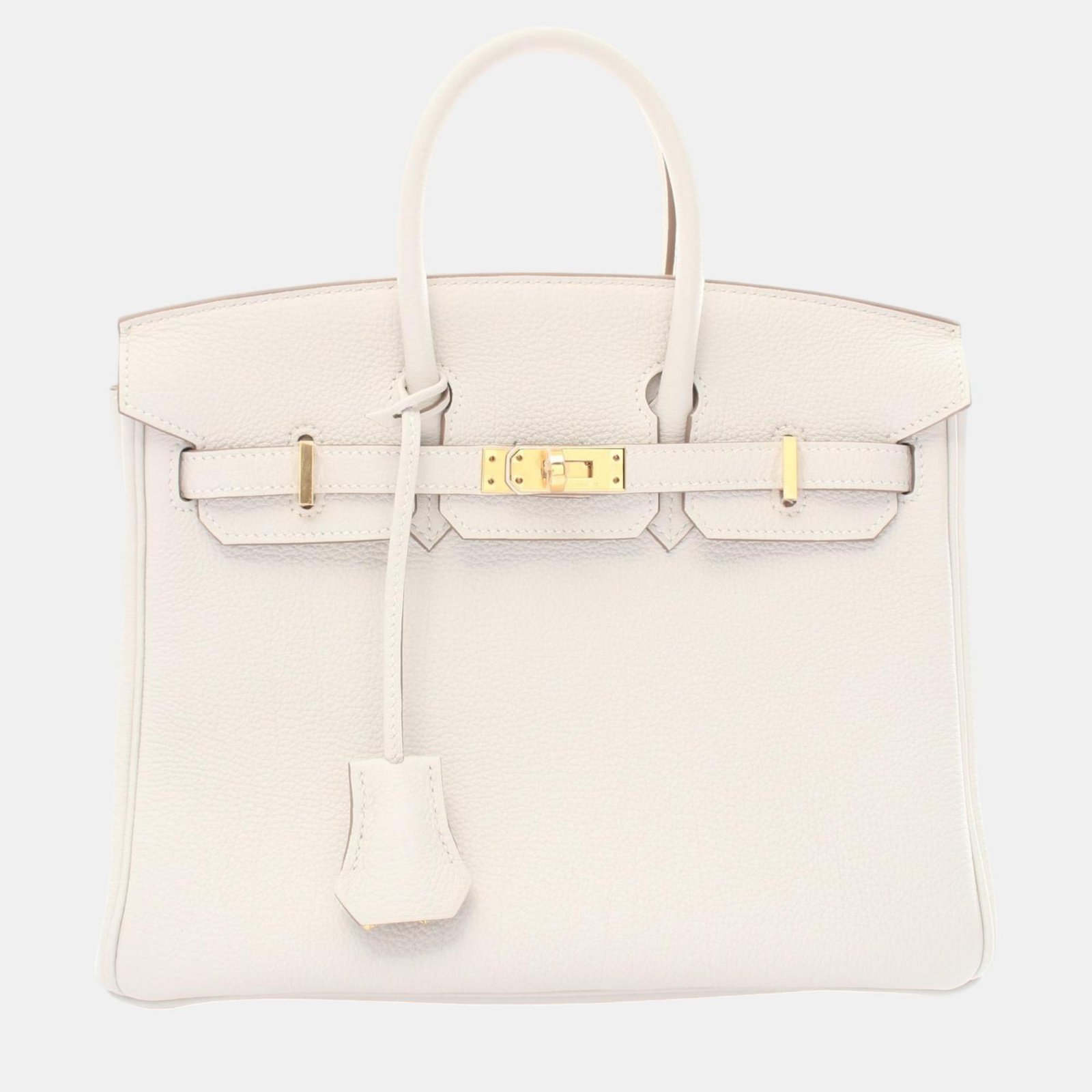 Hermes Birkin 25 Togo Handbag Grey Grey Leather