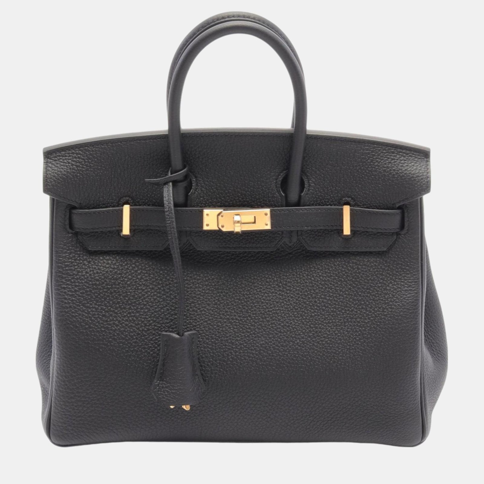 Hermes Birkin 25 Togo Handbag Black Leather