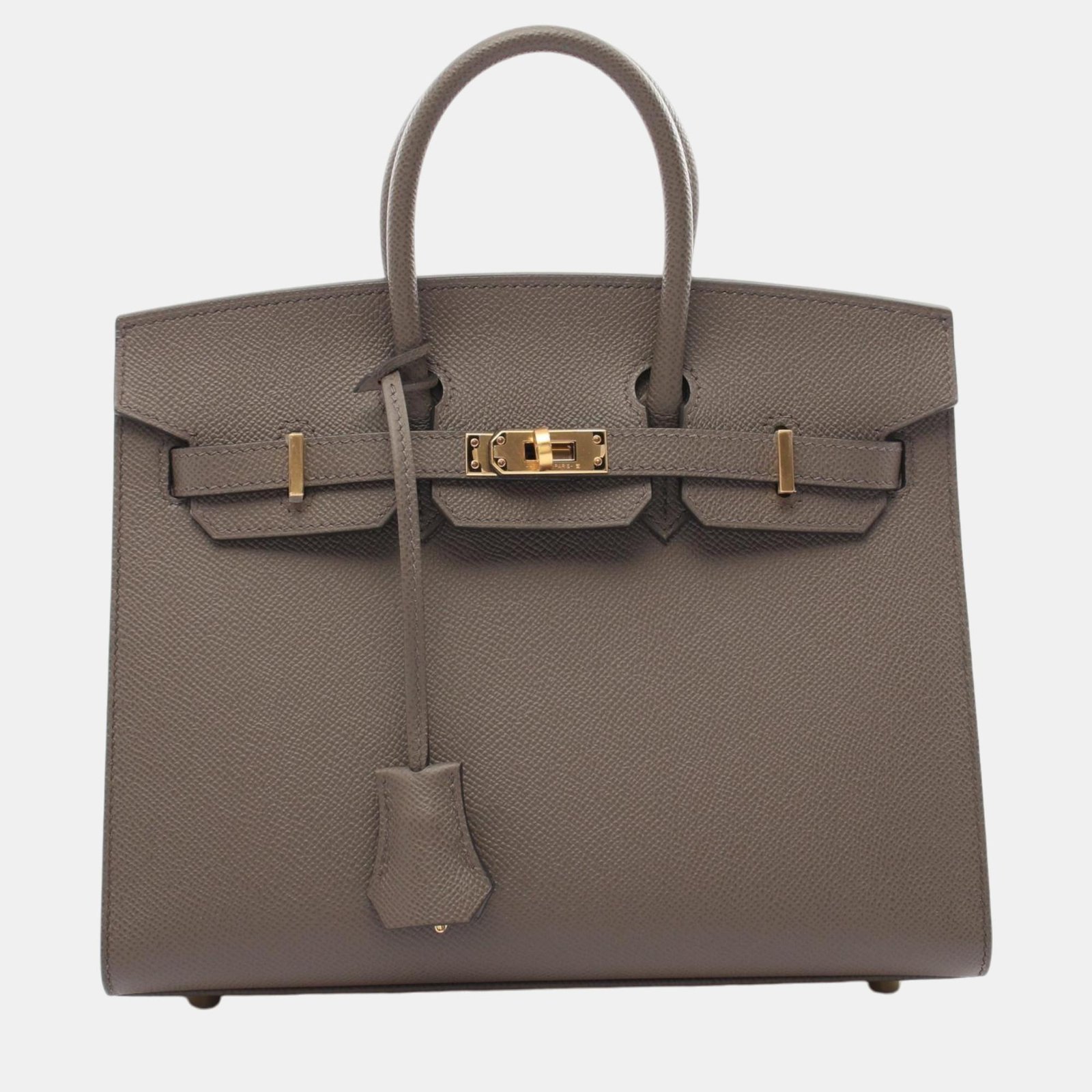 Hermes Birkin Sellier 25 Handbag Grey Leather