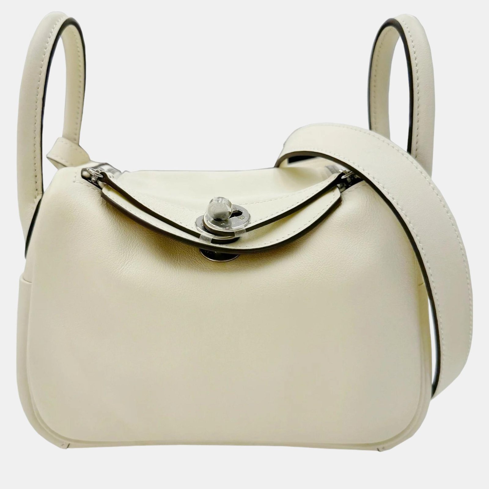 Hermes Ivory Lindy Verso Swift Nata Sesame mini Bag