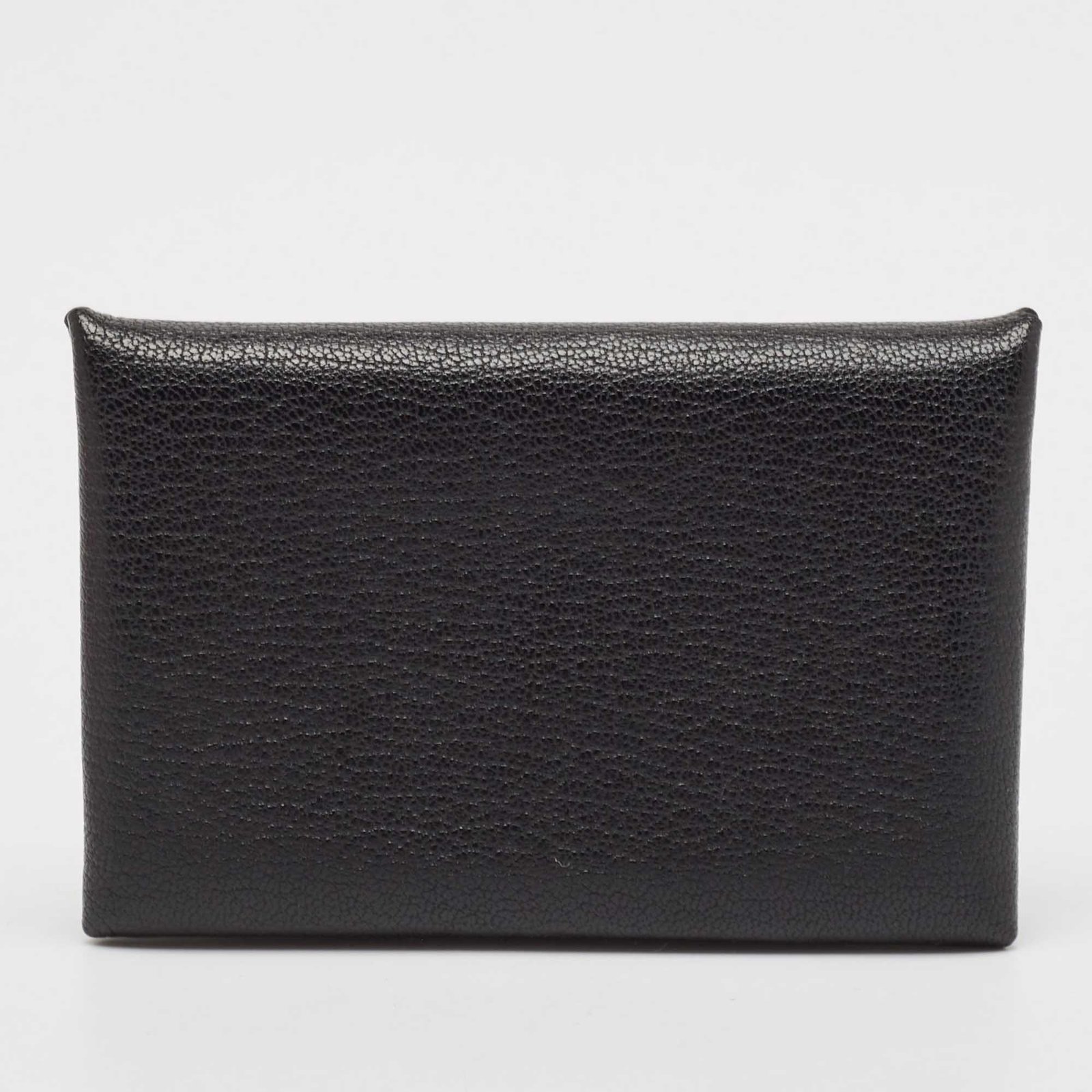 Hermès Noir Chevere Leather Calvi Card Holder