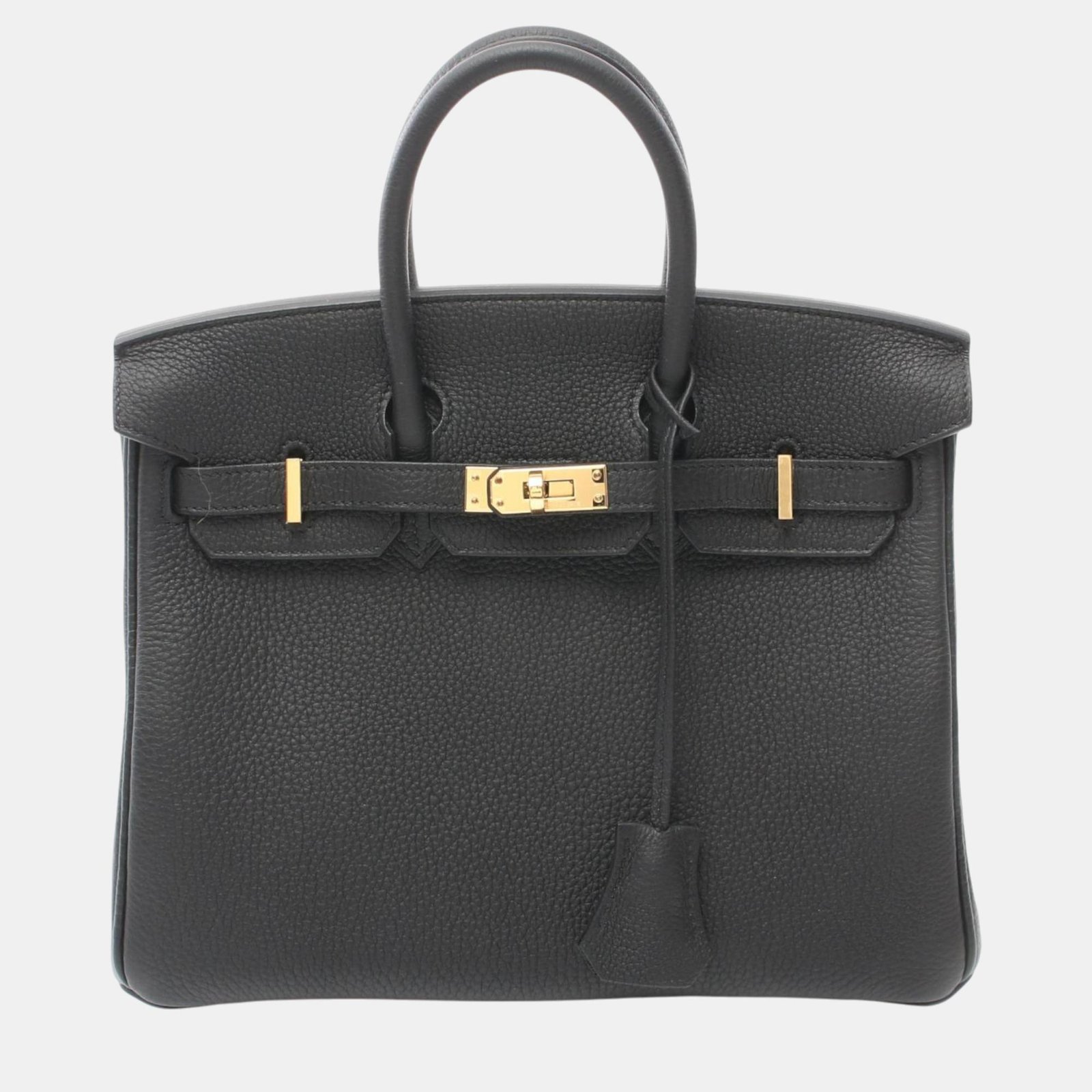 Hermes Birkin 25 Togo Handbag Black Leather