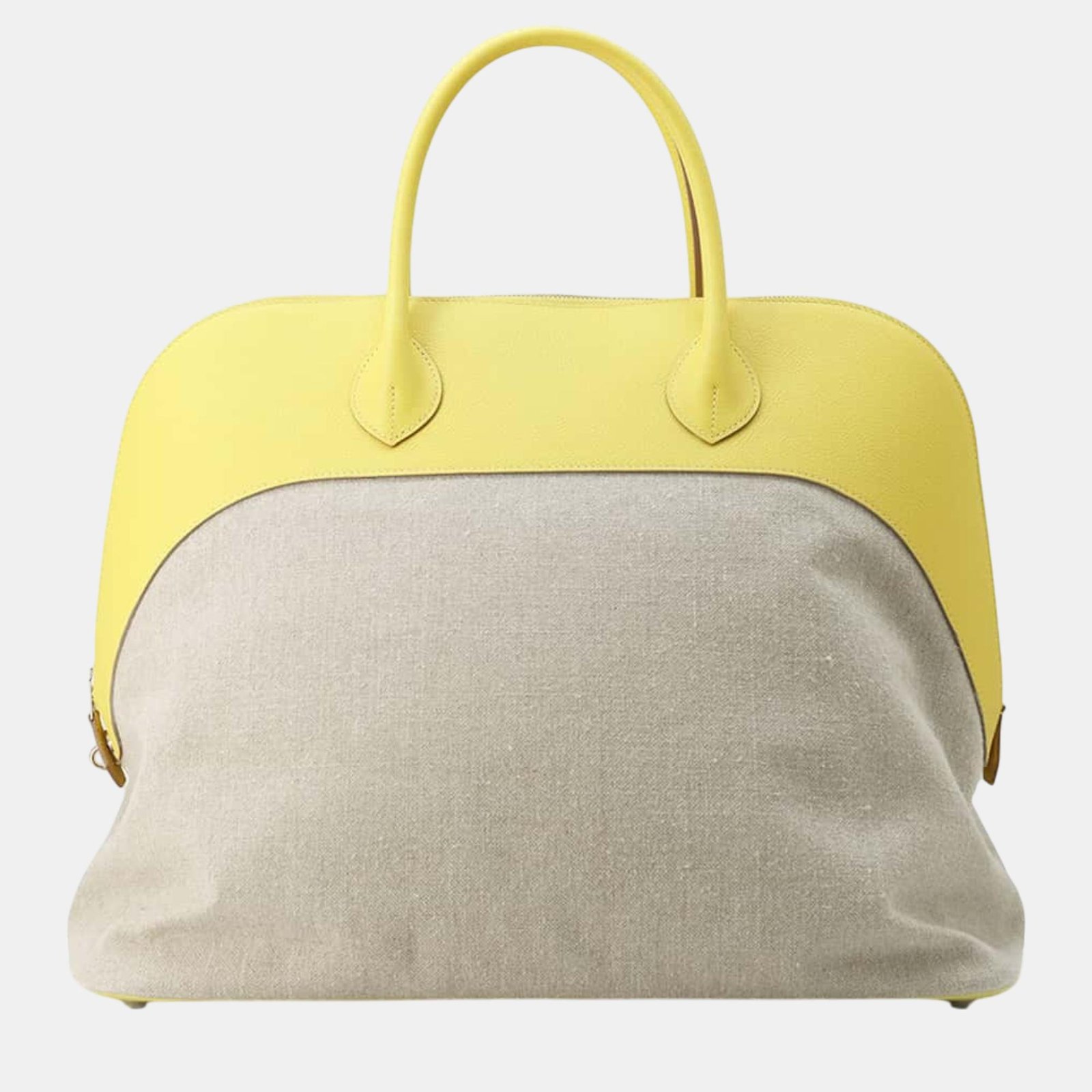 Hermes Lime/Ficelle Evercolor Toile H Bolide Relax Size 45