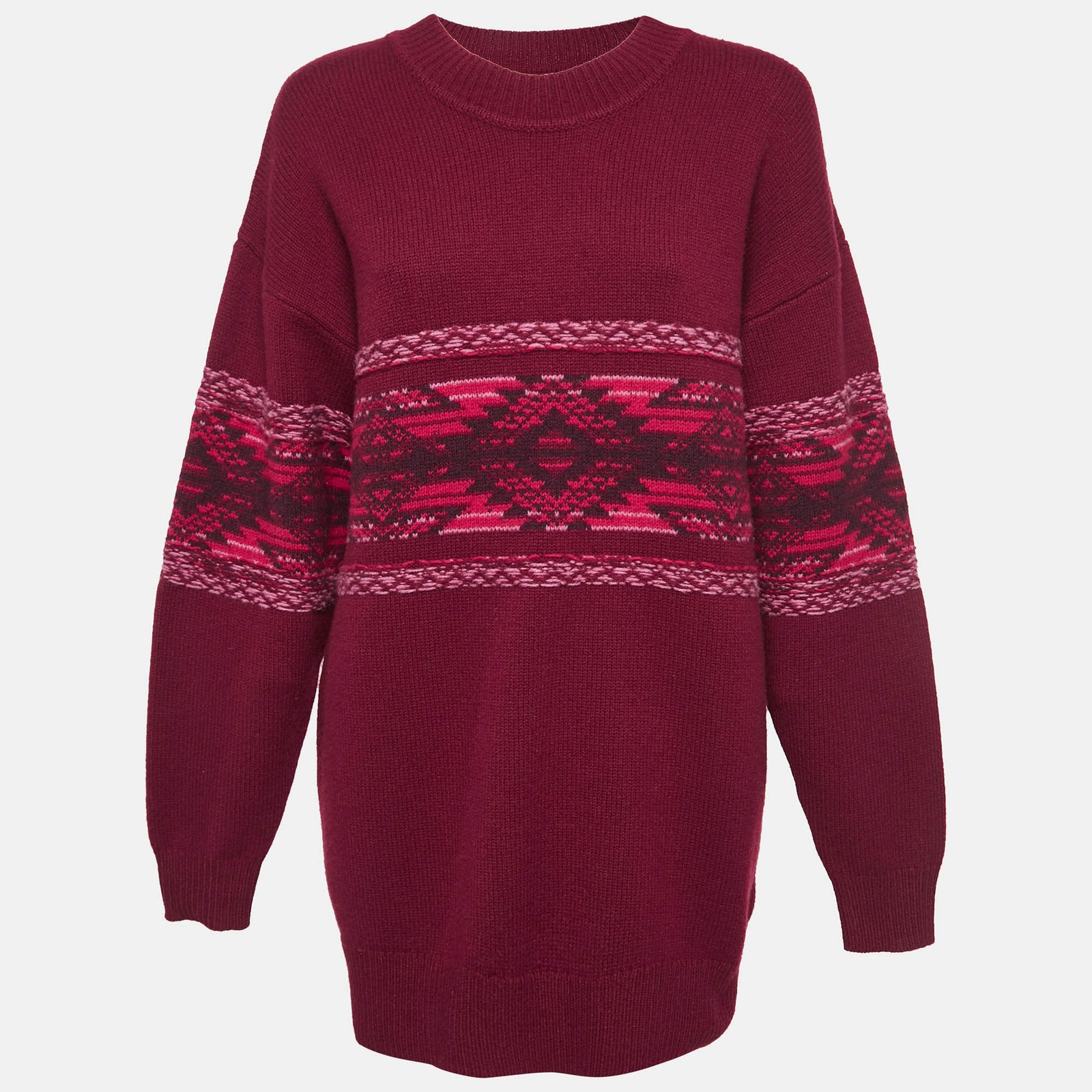 Isabel Marant Etoile Avril Fair-Isle Knit Oversized Sweater S