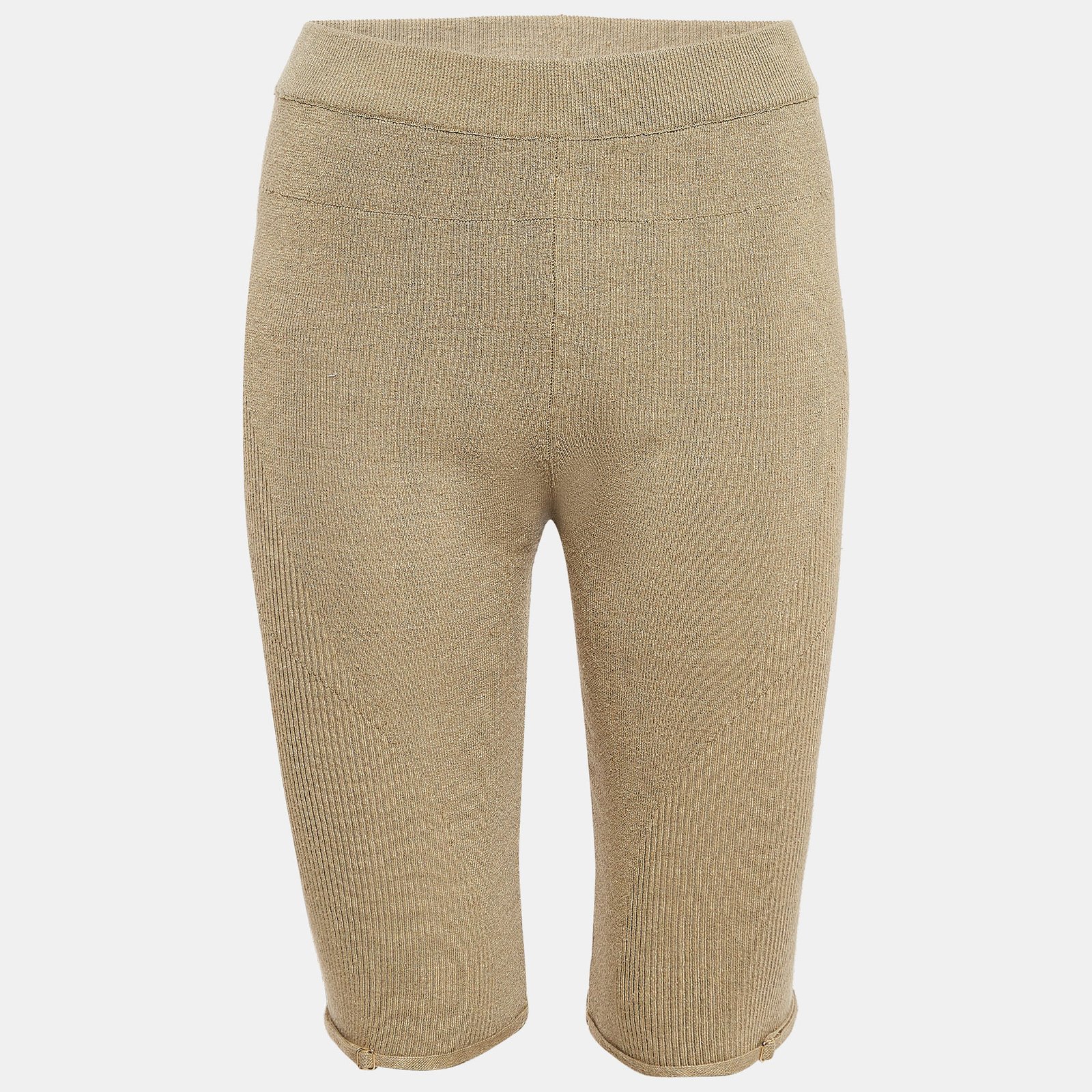 Jacquemus Khaki Green Linen Blend Knit Sierra Shorts L