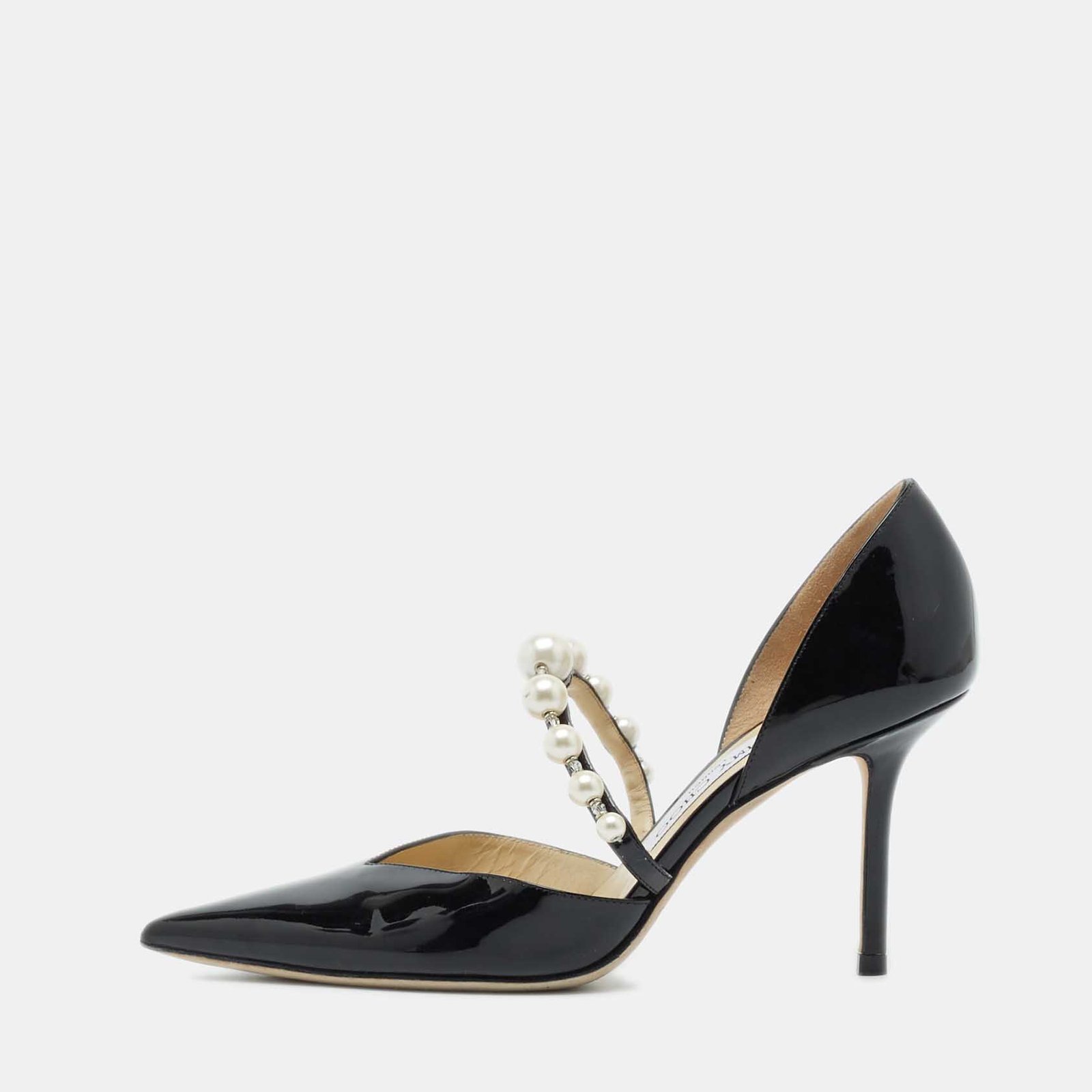 Jimmy Choo Black Patent Leather Aurelie Pumps Size 36.5