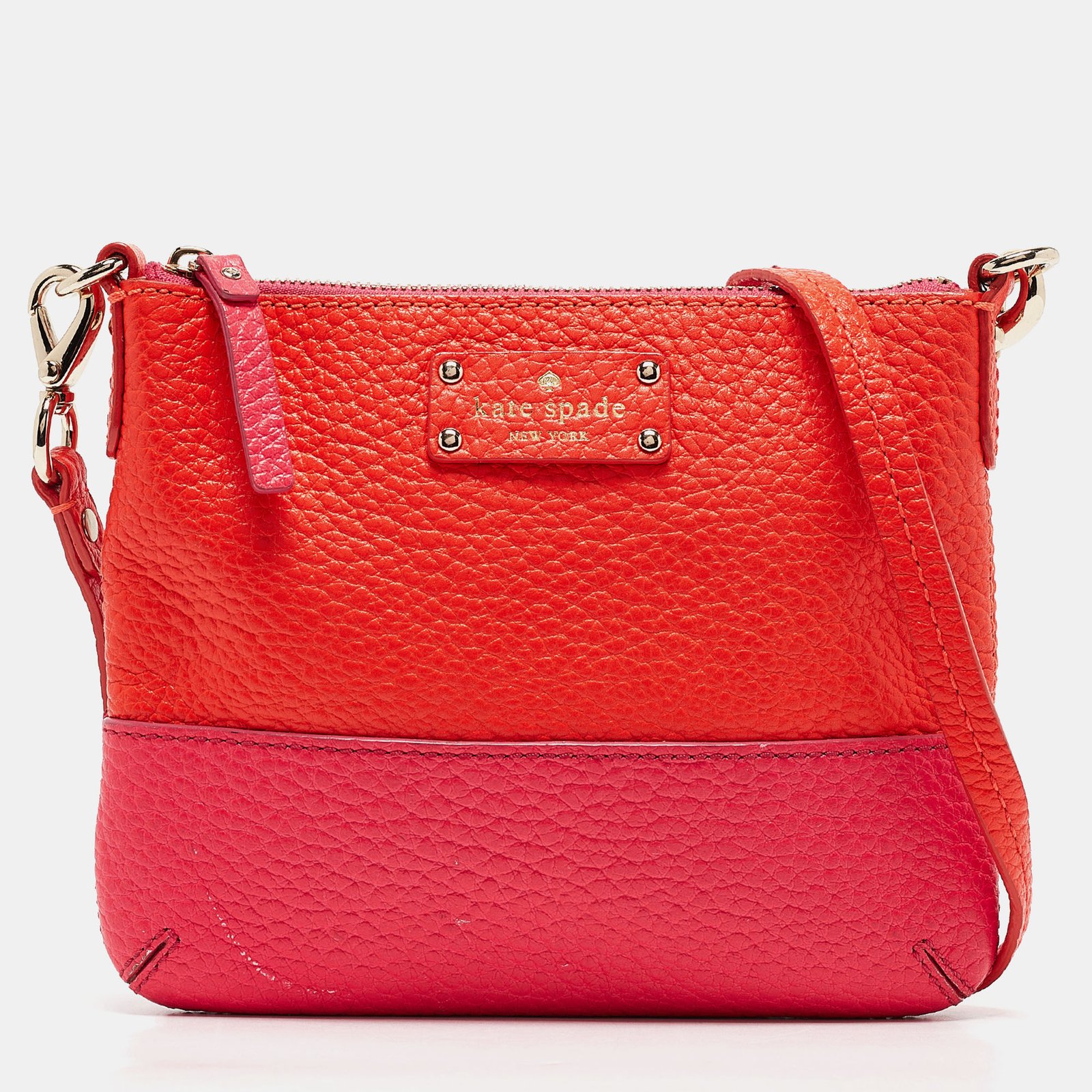 Kate Spade Pink/Orange Leather New York Grove Park Crossbody Bag