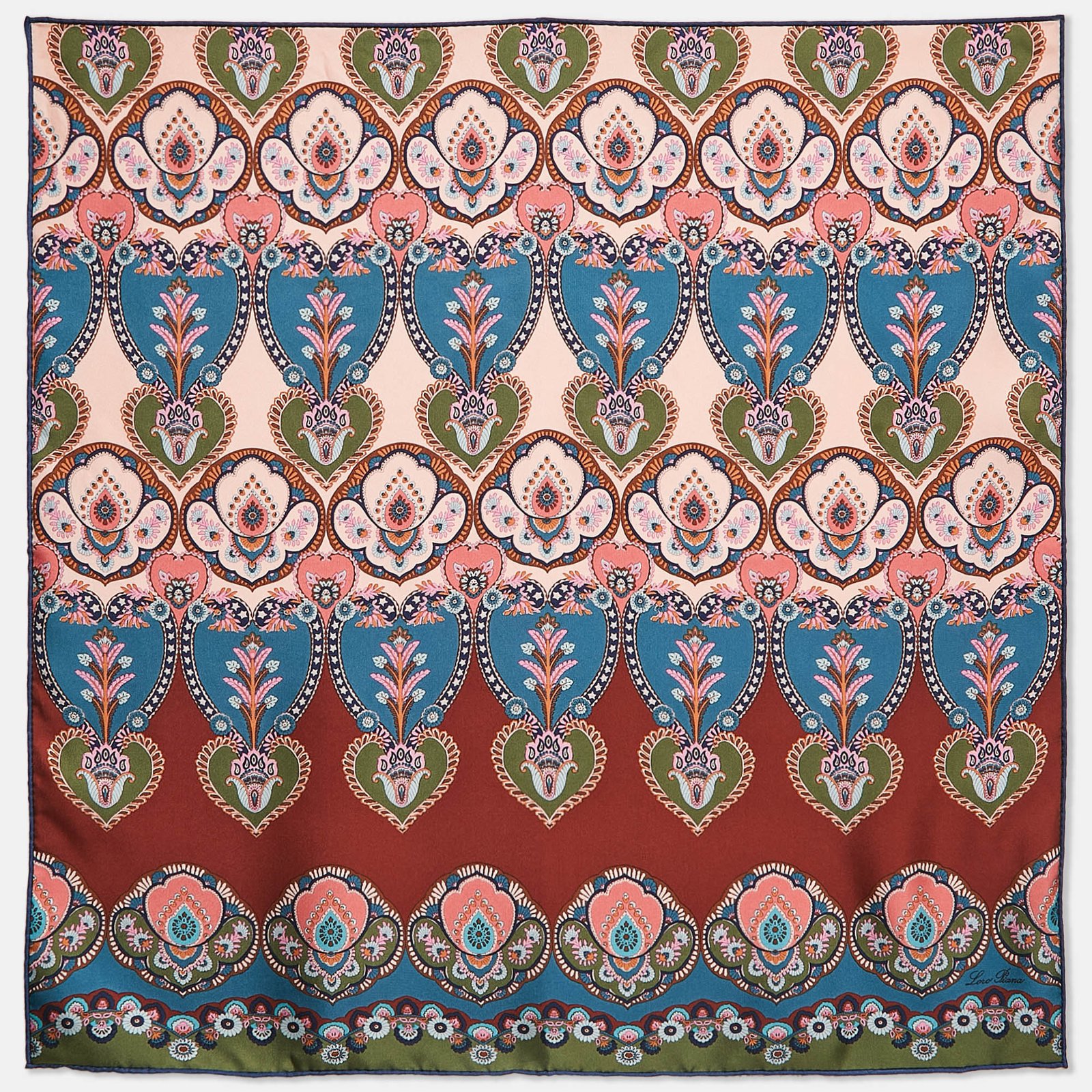 Loro Piana Pink Romantic Panarea Foulard Silk Square Scarf