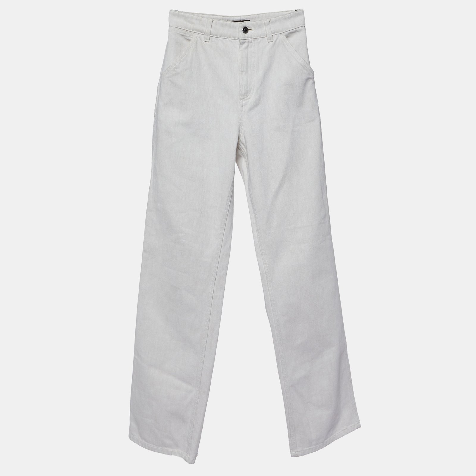 Loro Piana Ivory White Cotton Releigh Trousers XS