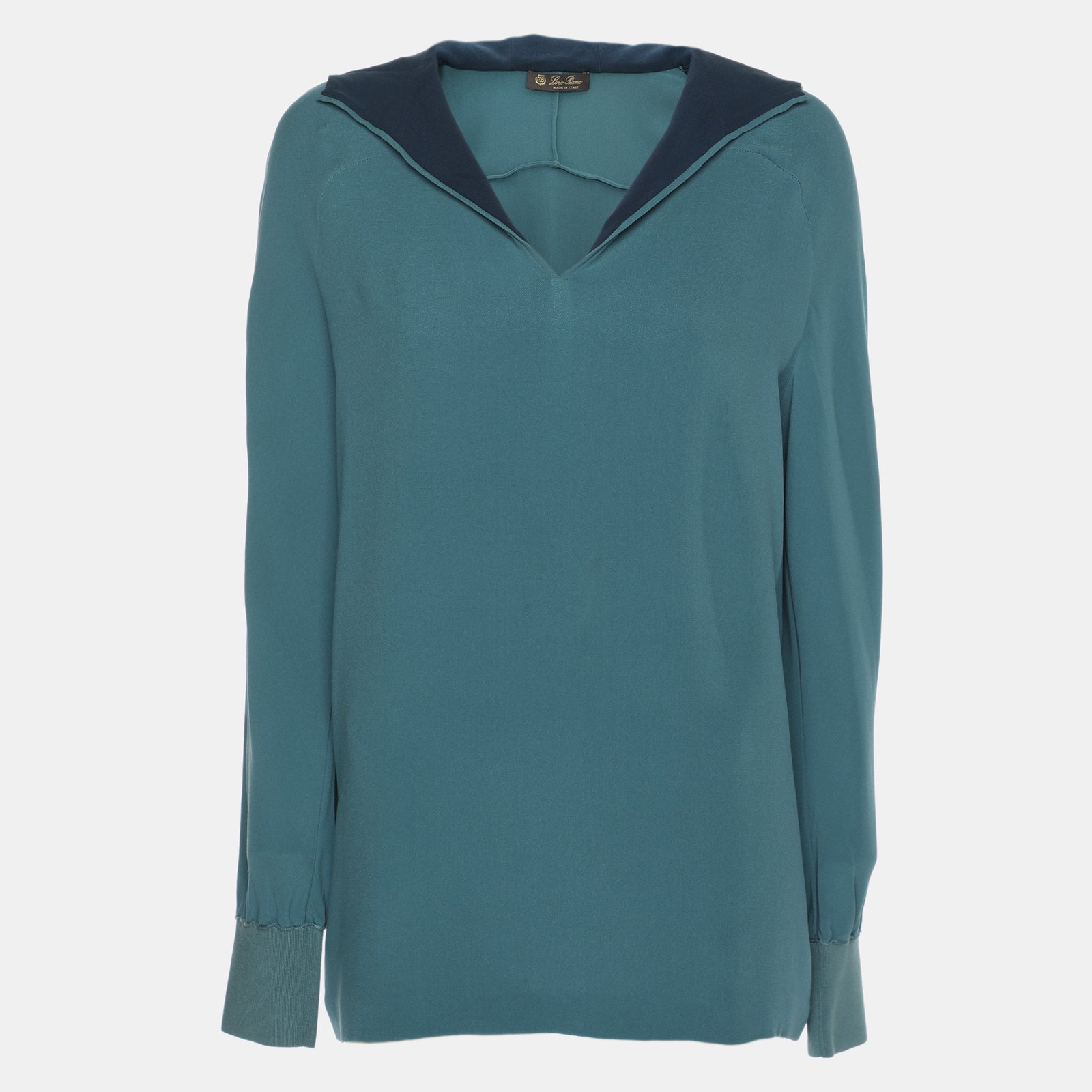 Loro Piana Blue Silk Hoodie XL