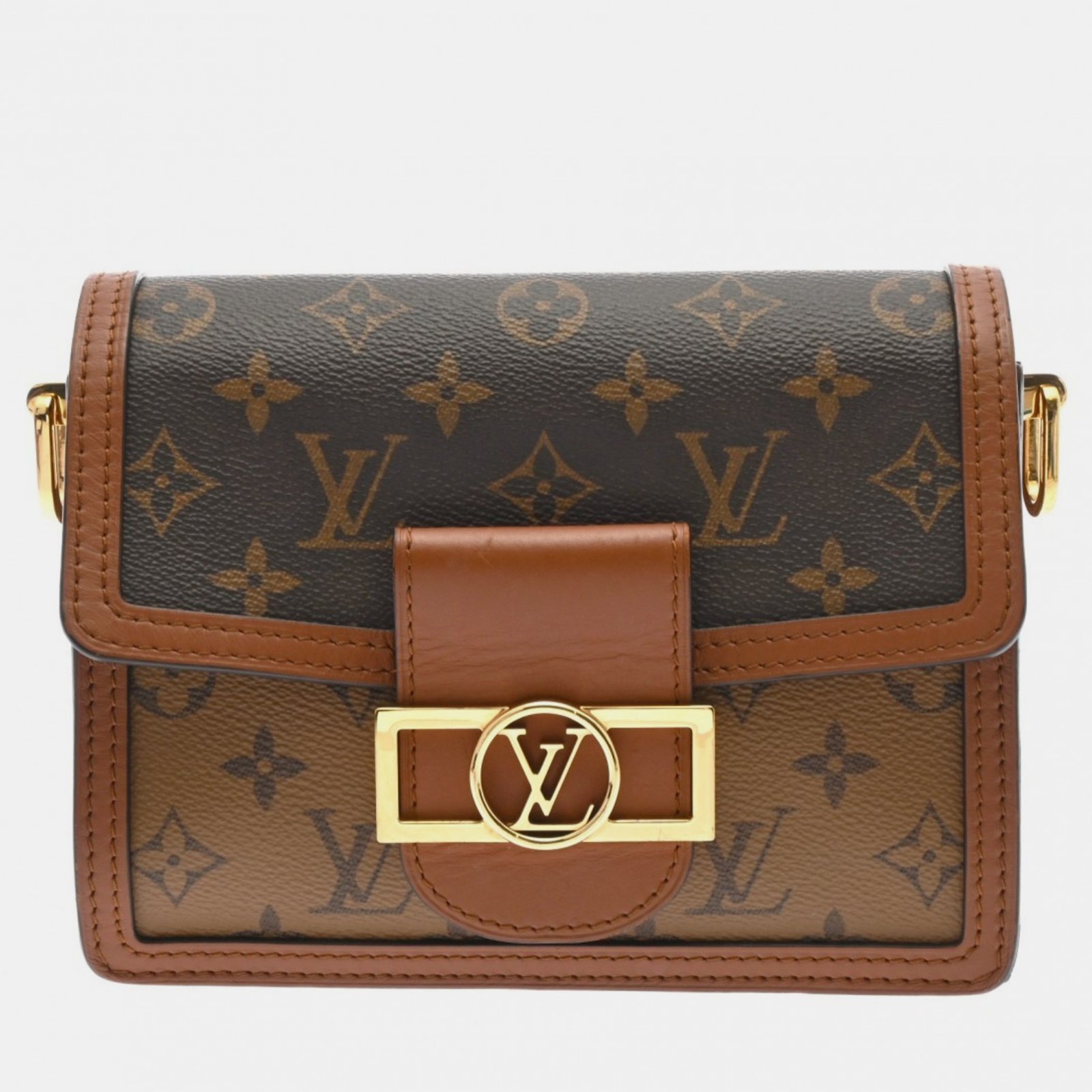 Louis Vuitton Monogram Reverse Dauphine Mini Brown Canvas Shoulder Bag