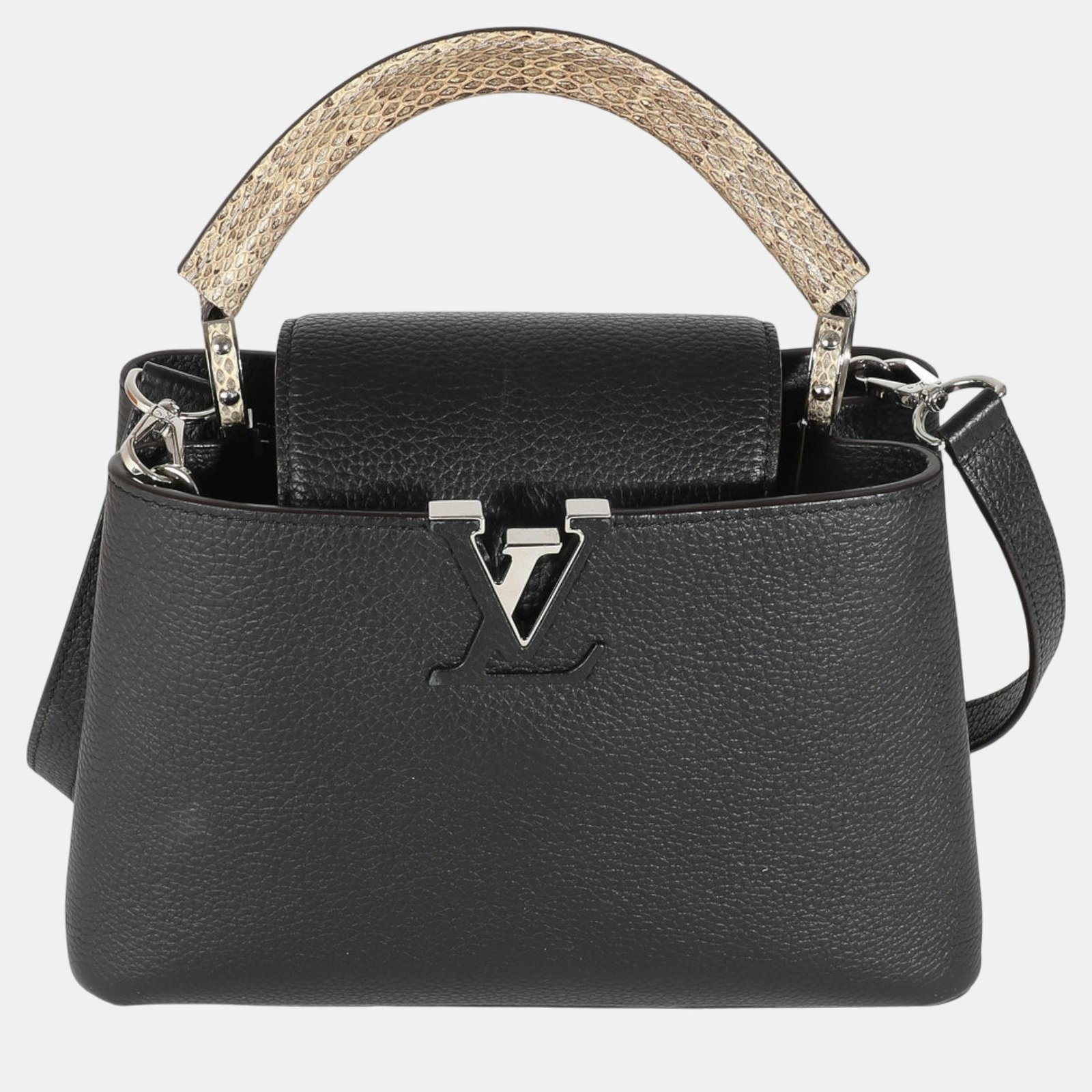 Louis Vuitton Black Taurillon Python Capucines BB bag