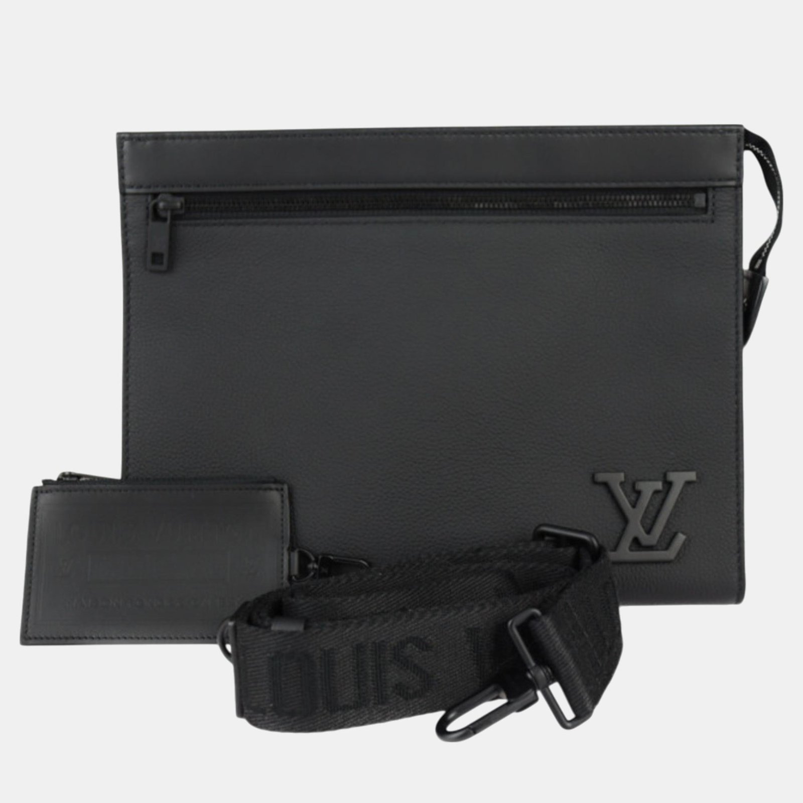 Louis Vuitton Calf Leather Black Aerogram Voyage Shoulder Bag